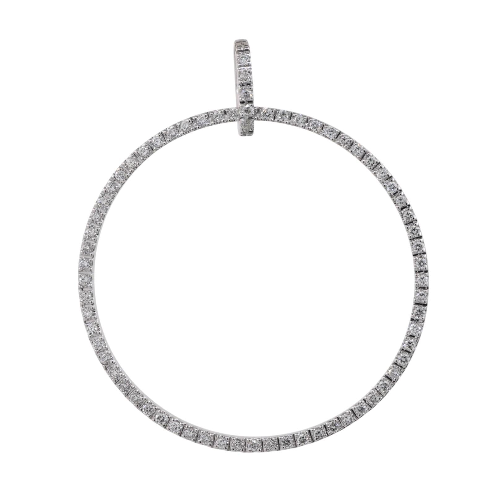 0.75 TW Circle of Life Diamond Pendant Spiga Wheat Chain Necklace 18K Gold 19.5"