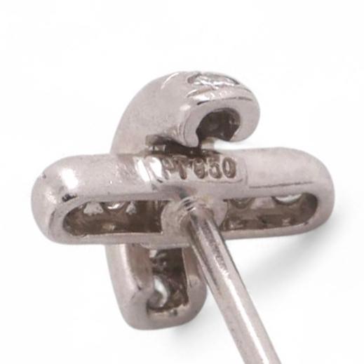 Tiffany & Co. Diamond X Cross Stitch Stud Earrings Platinum 0.38 TW Estate