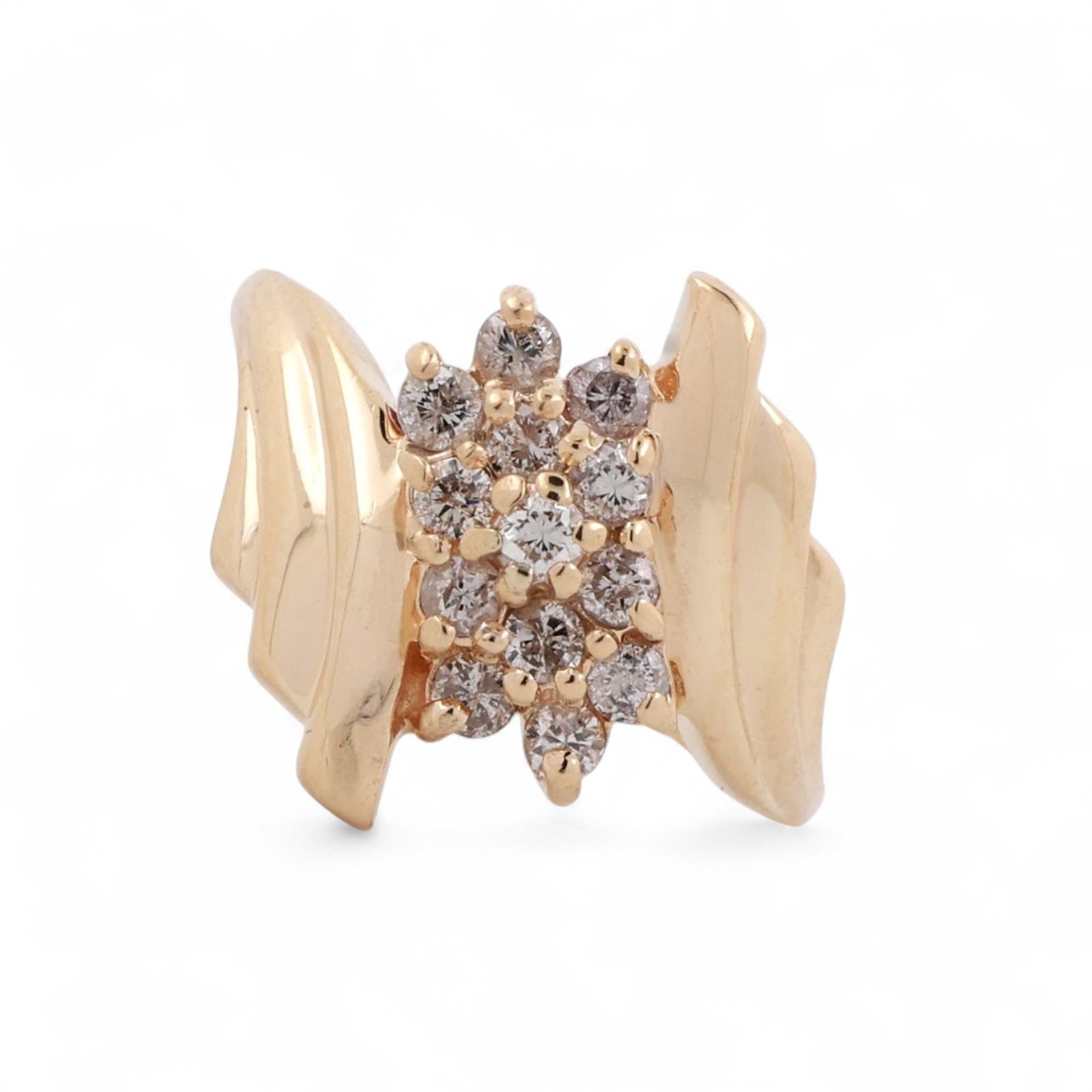 Cluster Diamond Cascade Ring 14K Yellow Gold 0.50 TW Size 6.5 Ladies Estate