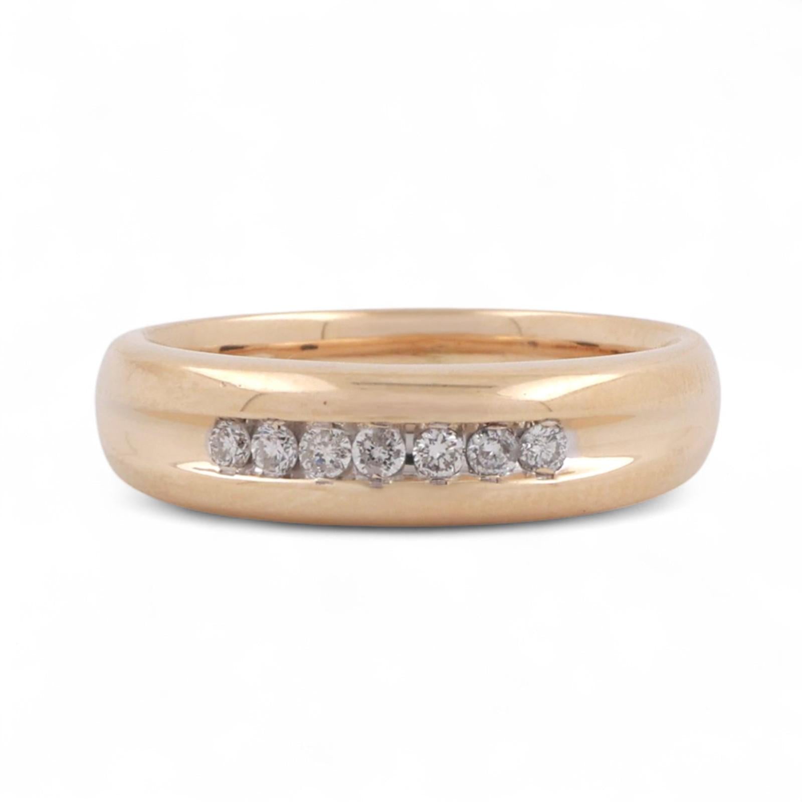 Mens 7-Stone Diamond Half Eternity Band Ring 14K Yellow Gold 0.20 TW Size 9.5