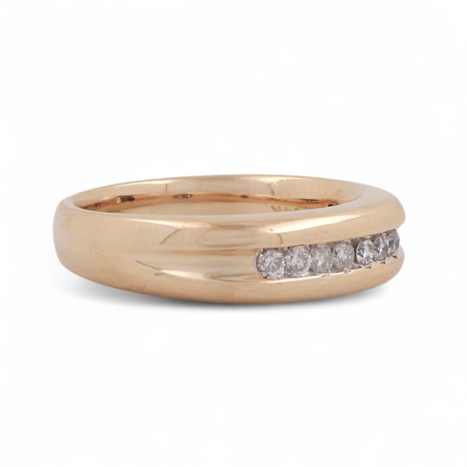 Mens 7-Stone Diamond Half Eternity Band Ring 14K Yellow Gold 0.20 TW Size 9.5