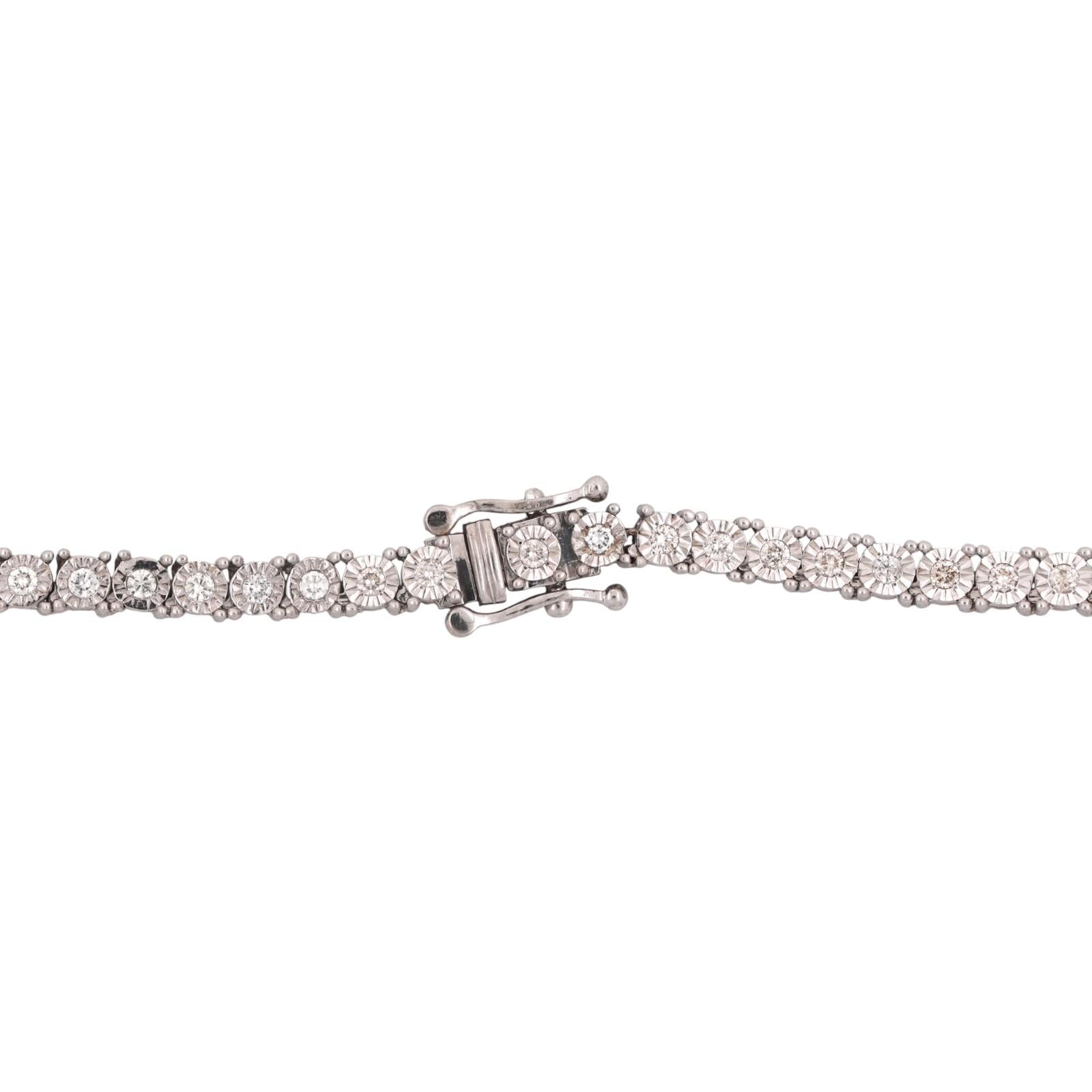 5.00 TW Diamond Tennis Necklace 10K White Gold 25.75" Ladies Estate