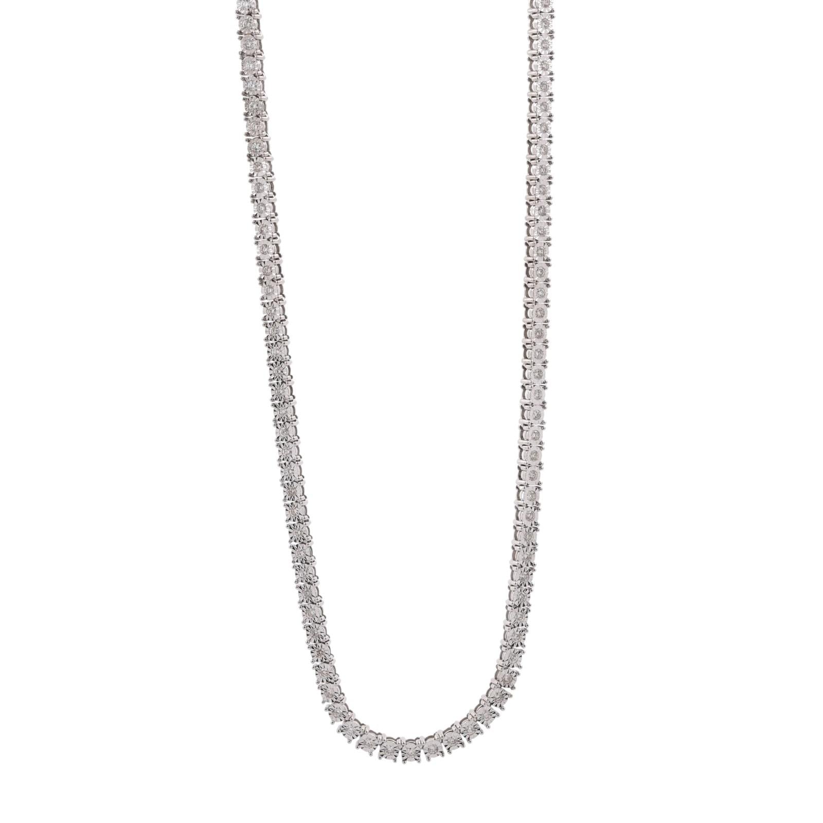 5.00 TW Diamond Tennis Necklace 10K White Gold 25.75" Ladies Estate