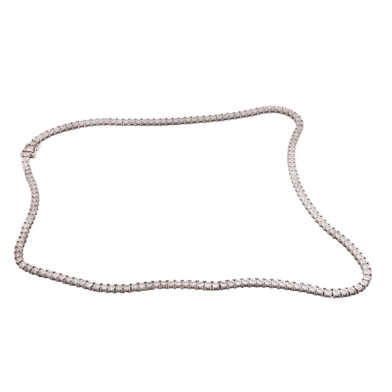 5.00 TW Diamond Tennis Necklace 10K White Gold 25.75" Ladies Estate