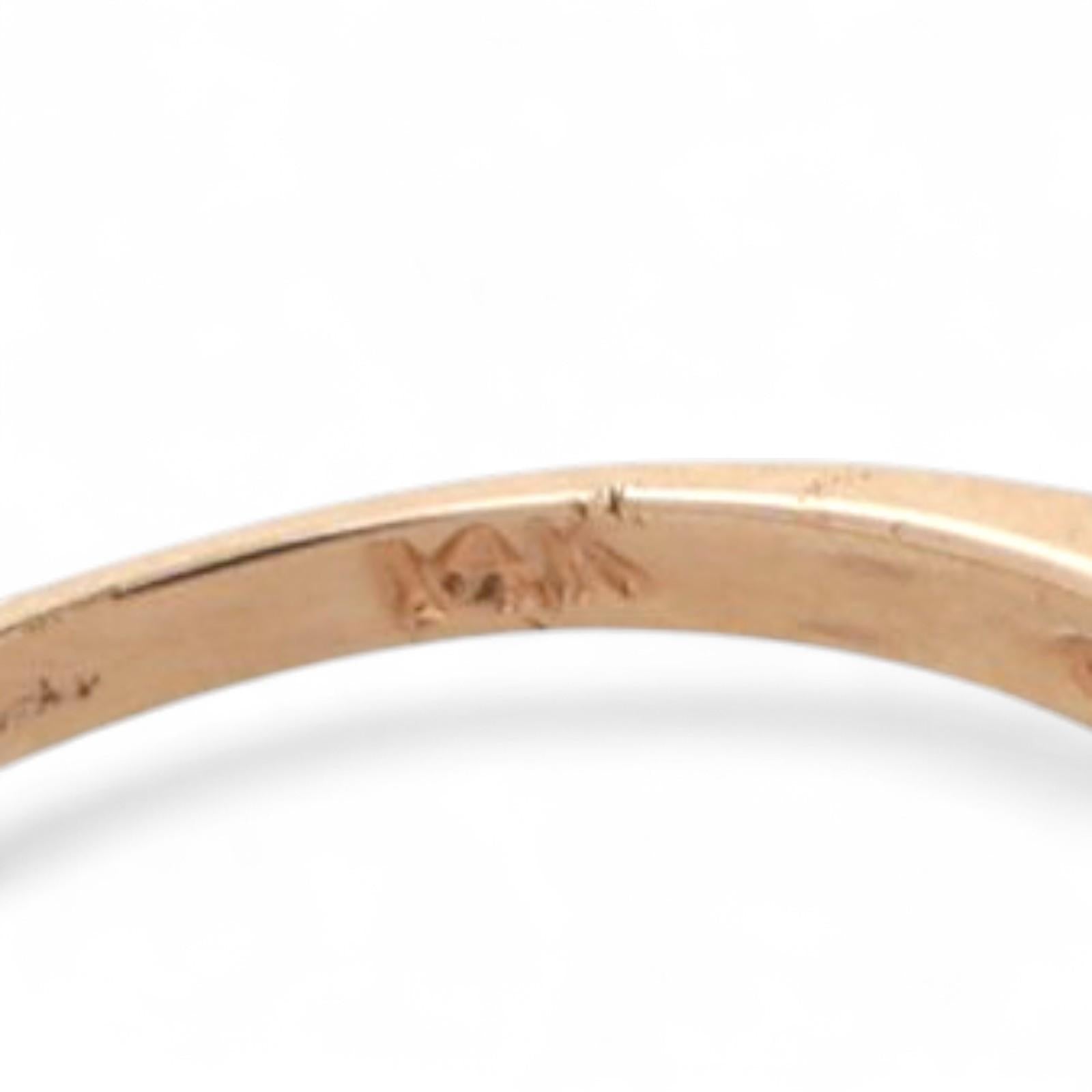 Solitaire Sapphire Diamond Cocktail Ring Swirl 14K Yellow Gold 0.60CTW Size 5.25