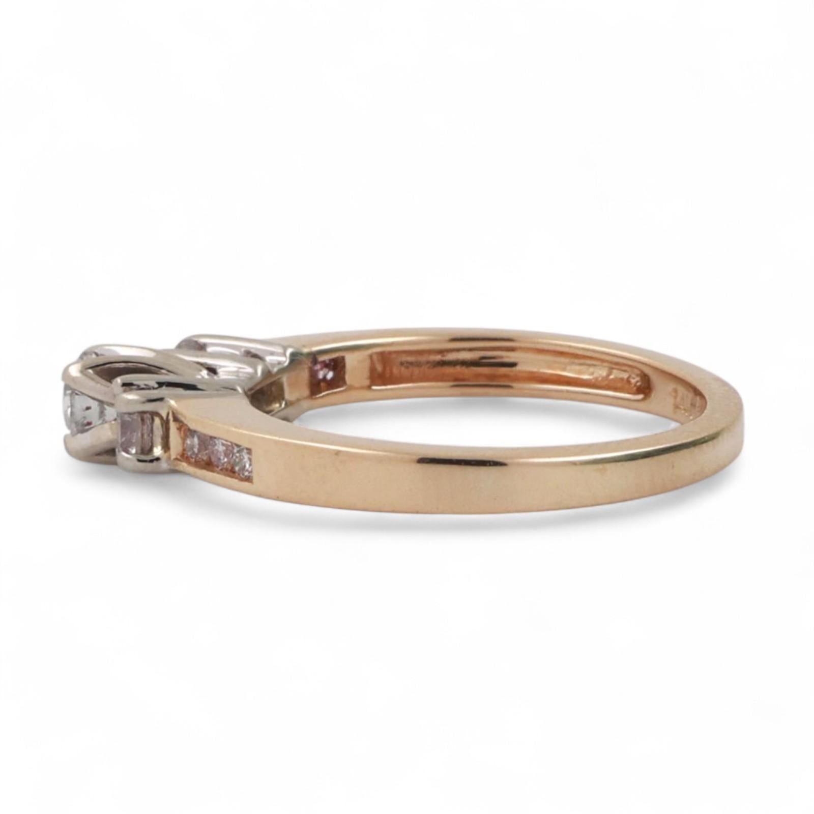 Round Solitaire Accent Diamond Engagement Ring 14K Gold 0.35 TW Size 6.5 Ladies