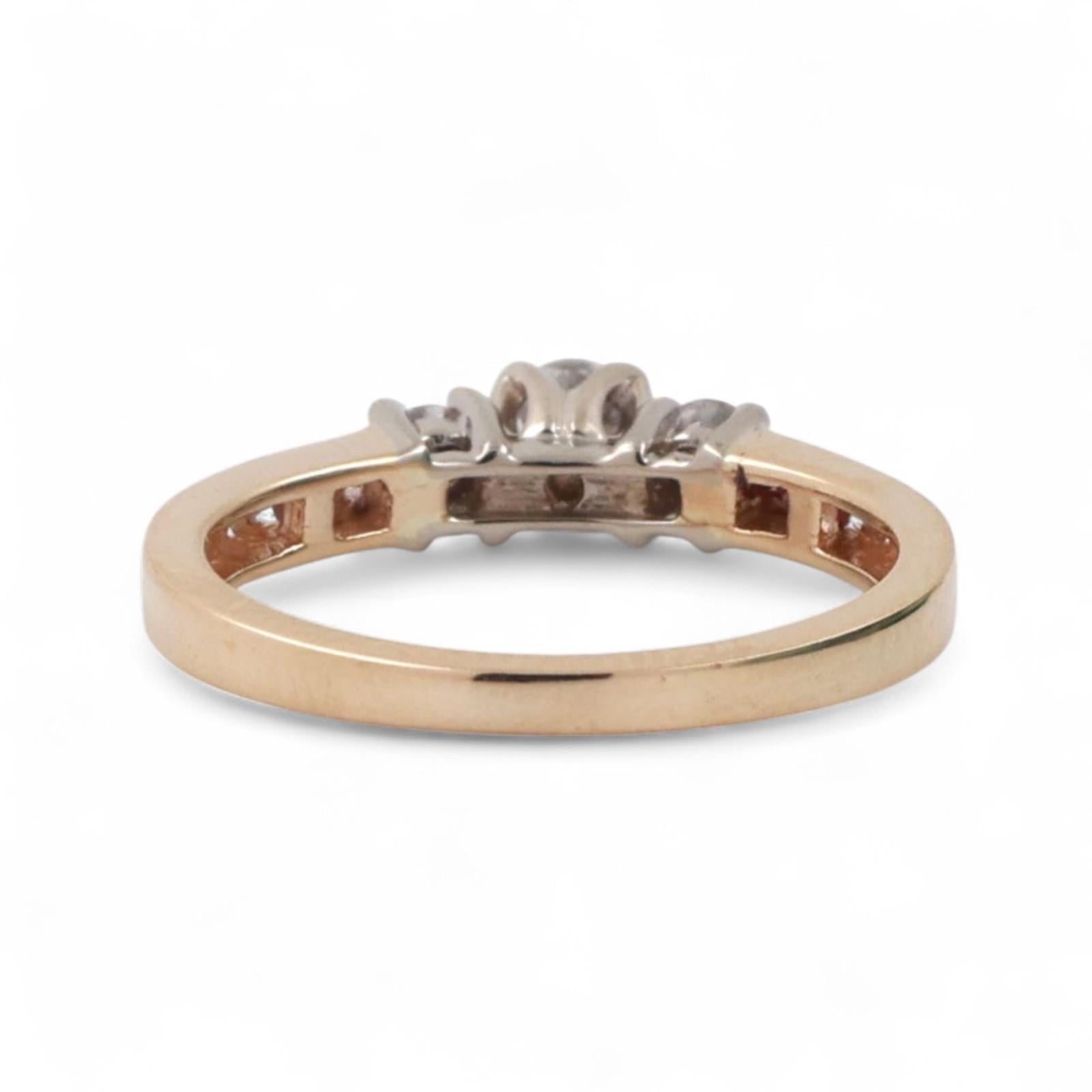 Round Solitaire Accent Diamond Engagement Ring 14K Gold 0.35 TW Size 6.5 Ladies