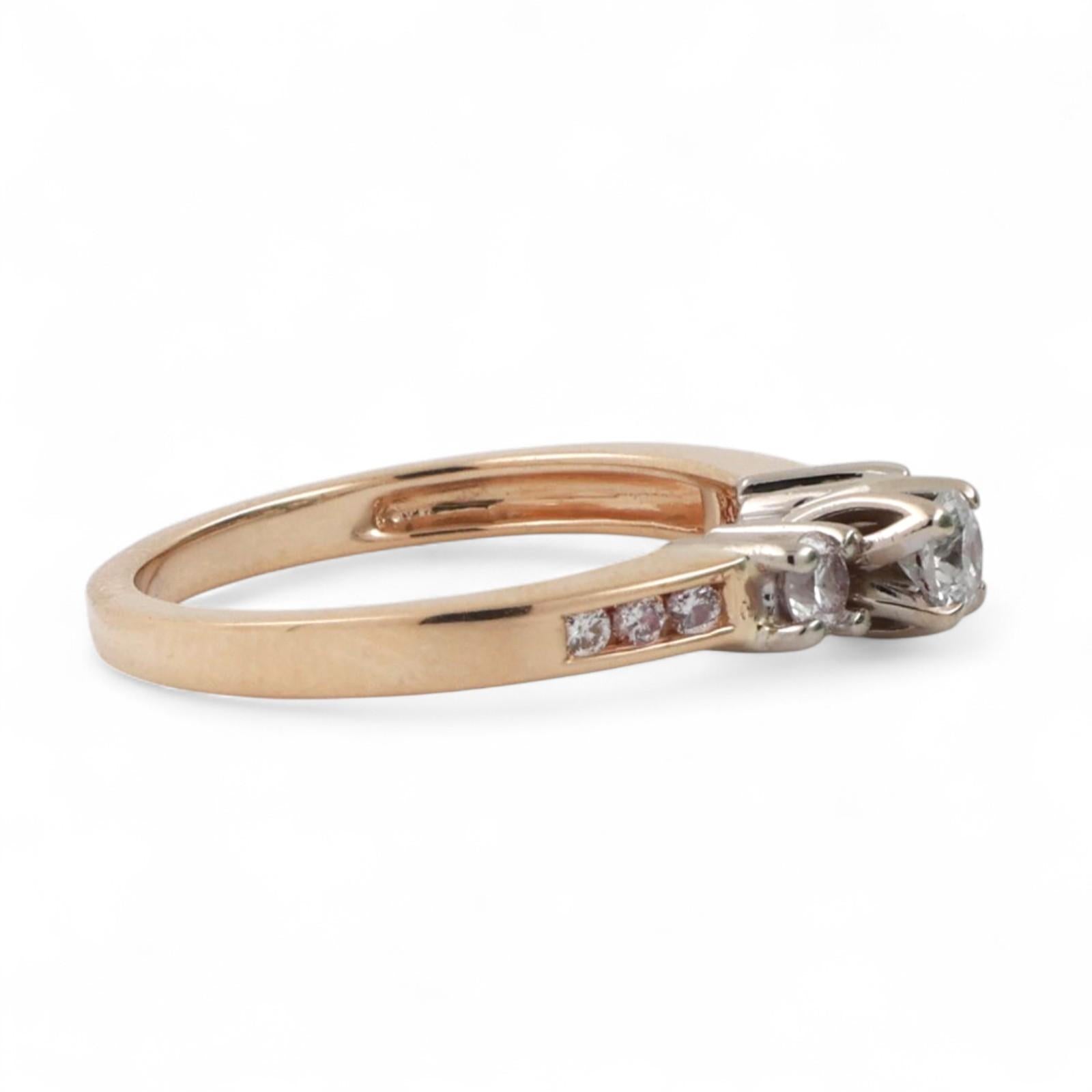 Round Solitaire Accent Diamond Engagement Ring 14K Gold 0.35 TW Size 6.5 Ladies
