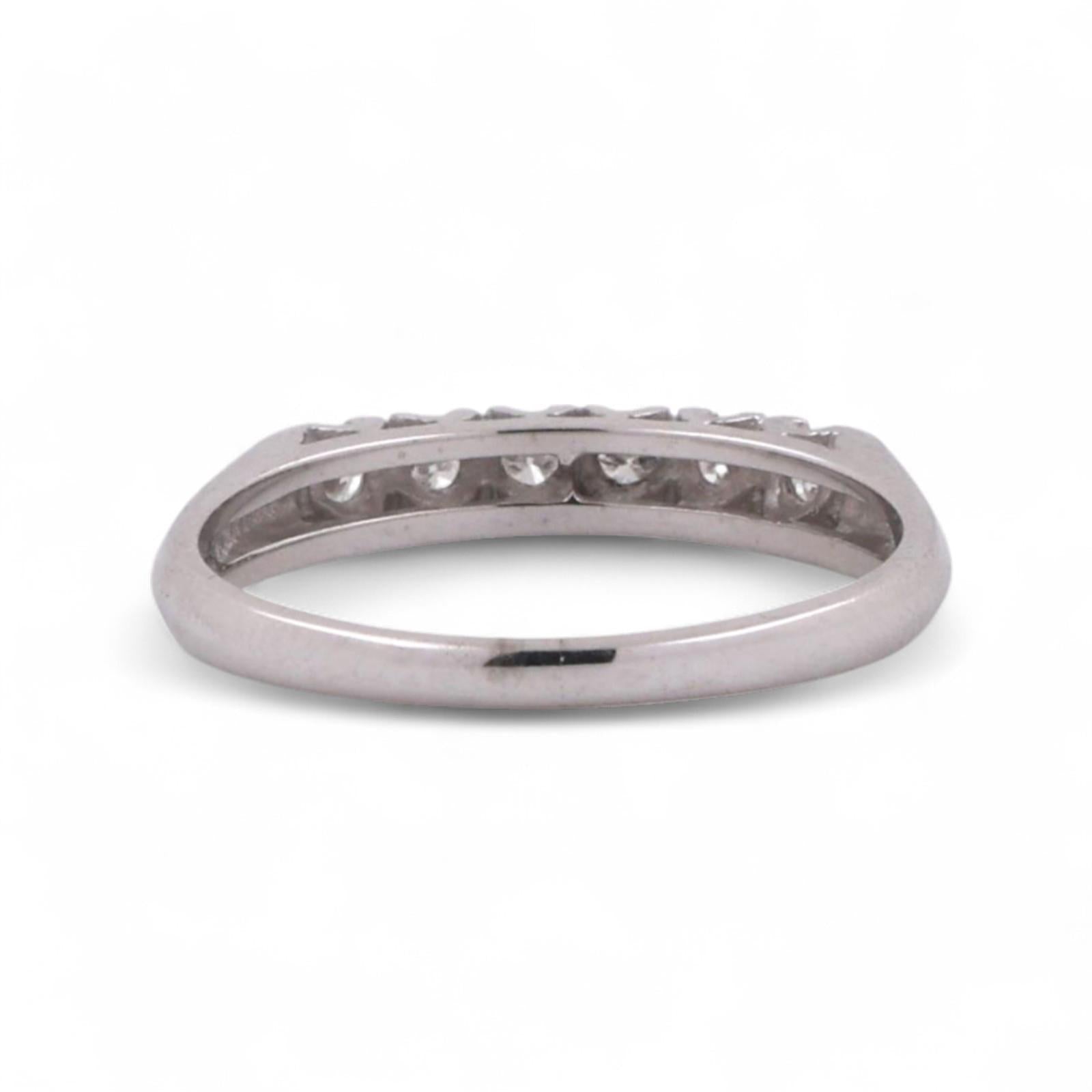 Round Diamond Half Eternity Band Ring 14K White Gold 0.15 TW Prong Set Size 6.5