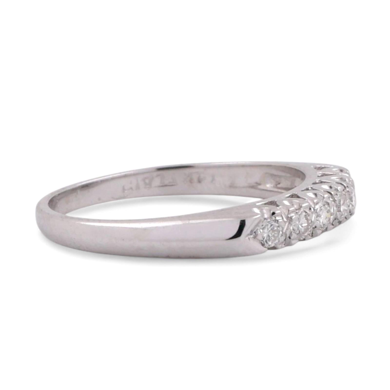 Round Diamond Half Eternity Band Ring 14K White Gold 0.15 TW Prong Set Size 6.5