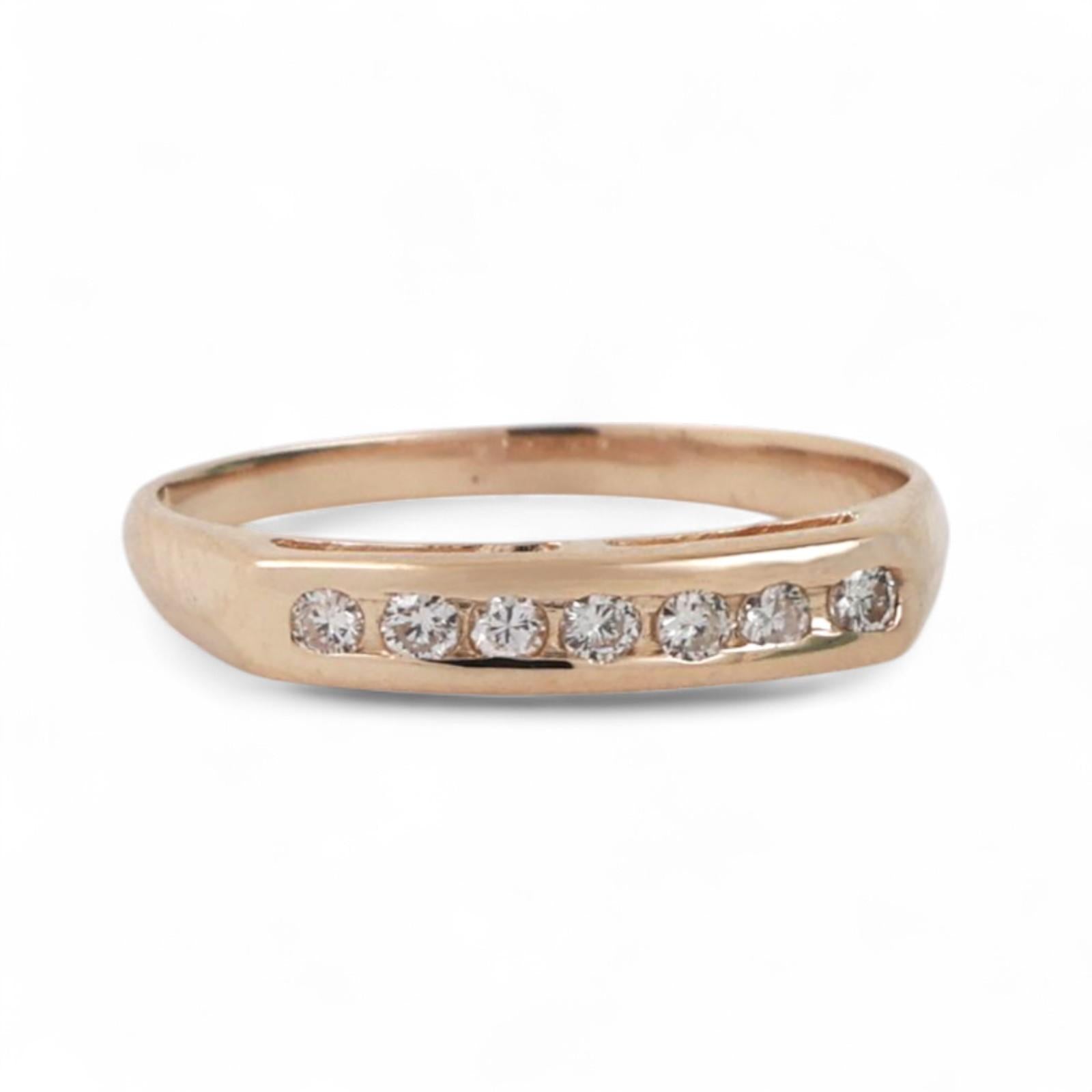 Diamond Half Eternity Band Ring 14K Yellow Gold 0.15 TW Anniversary Size 5.25