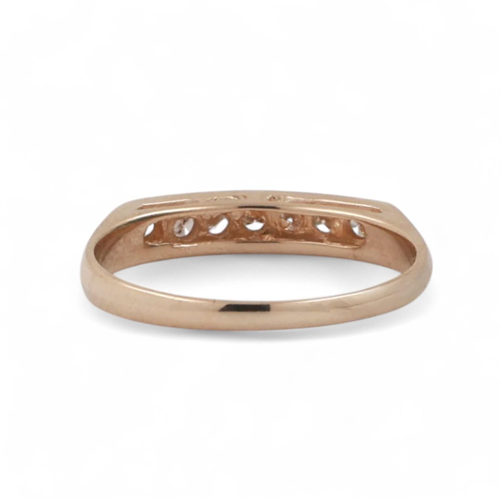 Diamond Half Eternity Band Ring 14K Yellow Gold 0.15 TW Anniversary Size 5.25