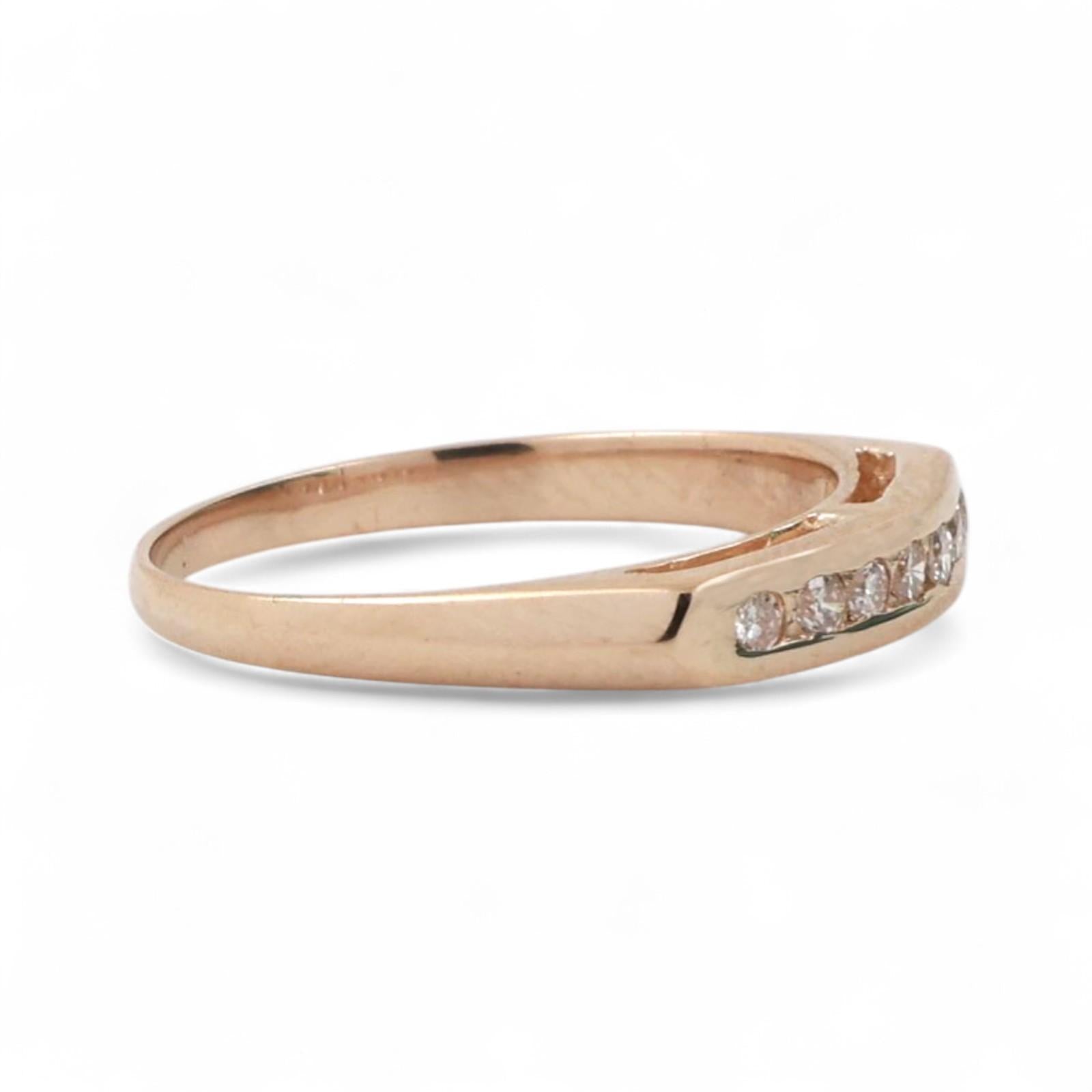 Diamond Half Eternity Band Ring 14K Yellow Gold 0.15 TW Anniversary Size 5.25