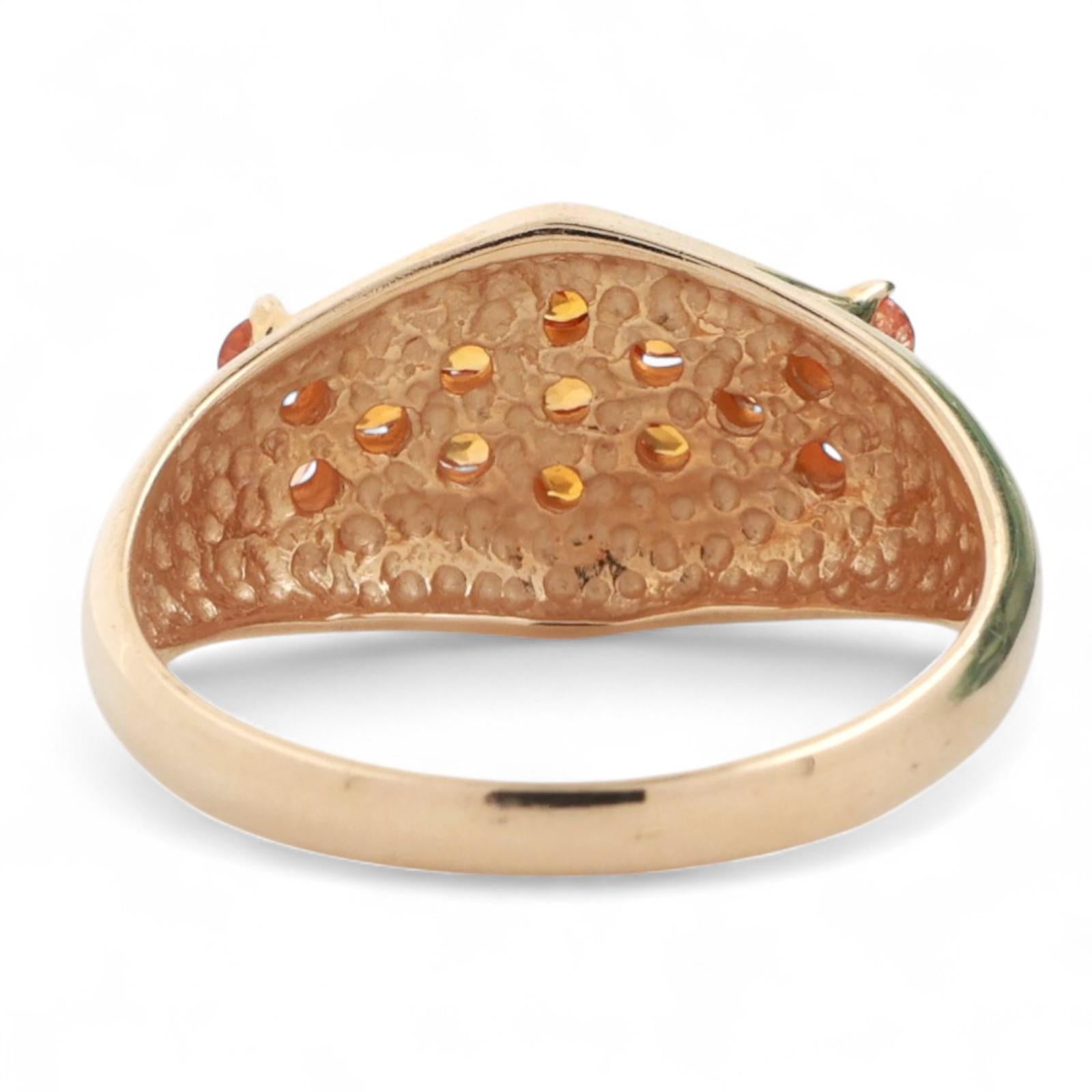 Citrine Cluster Gemstone Cocktail Ring 14K Yellow Gold 0.52 CTW Size 7.25 Estate