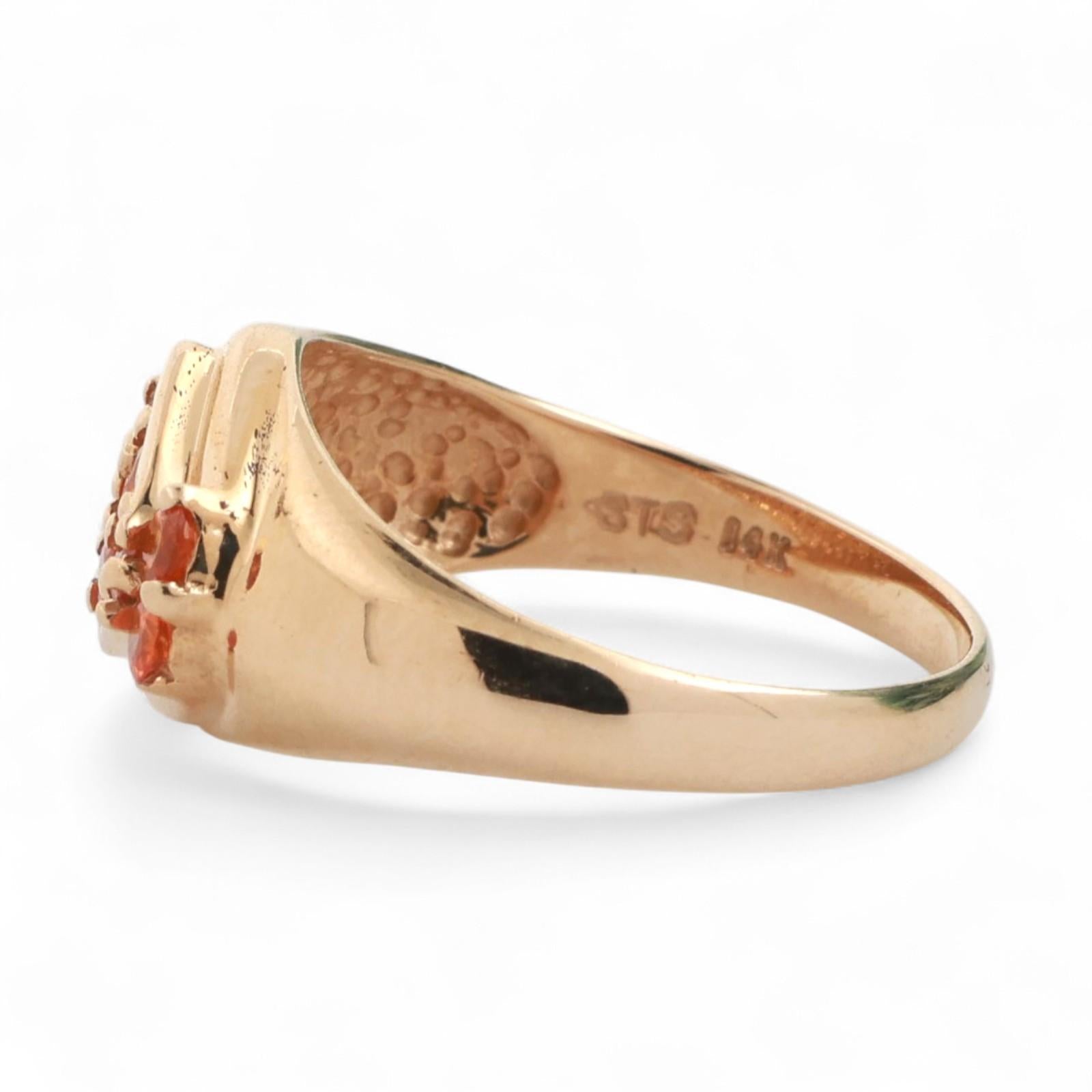 Citrine Cluster Gemstone Cocktail Ring 14K Yellow Gold 0.52 CTW Size 7.25 Estate
