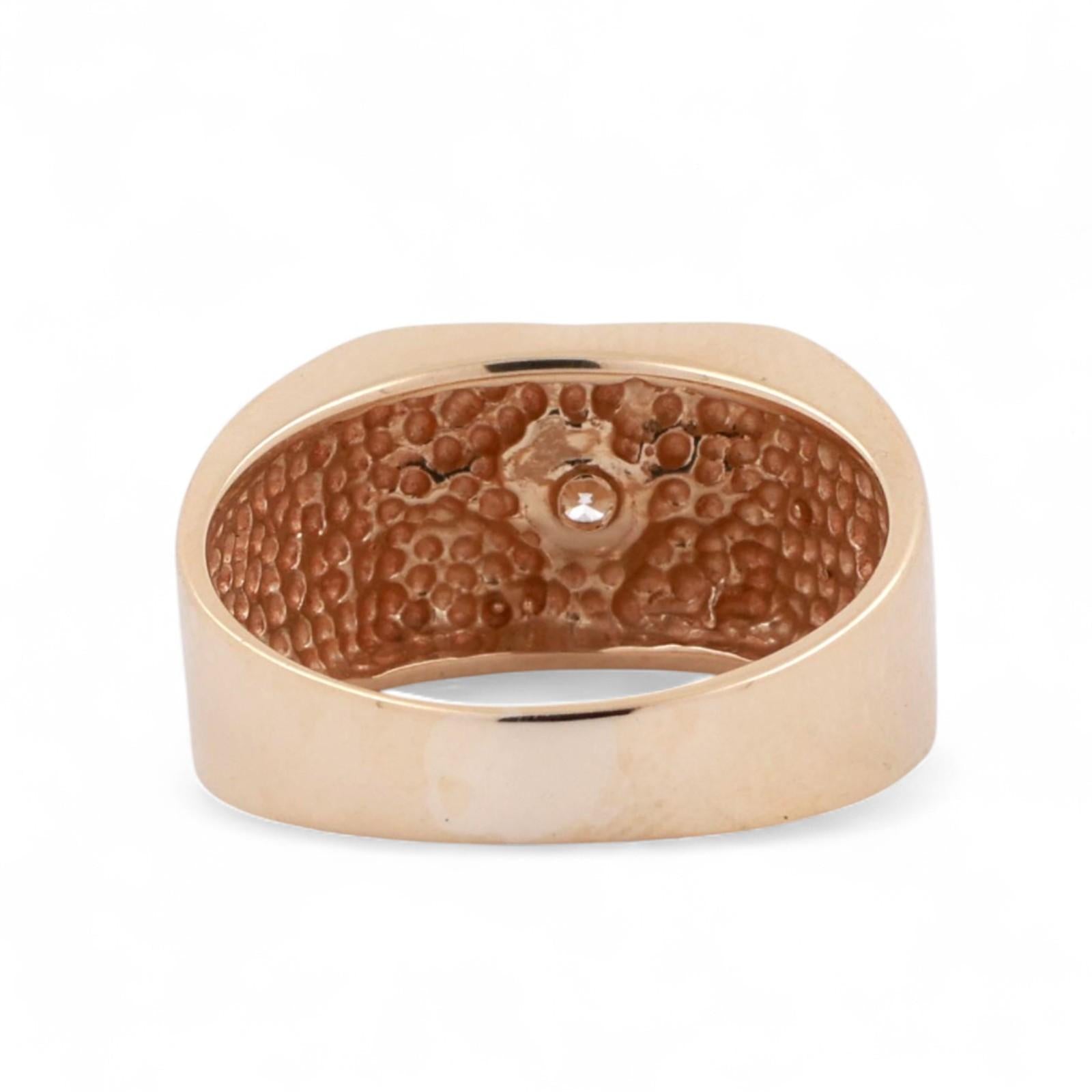 Mens Solitaire Diamond Signet Ring 14K Yellow Gold 0.20 CT Size 9.25 Estate