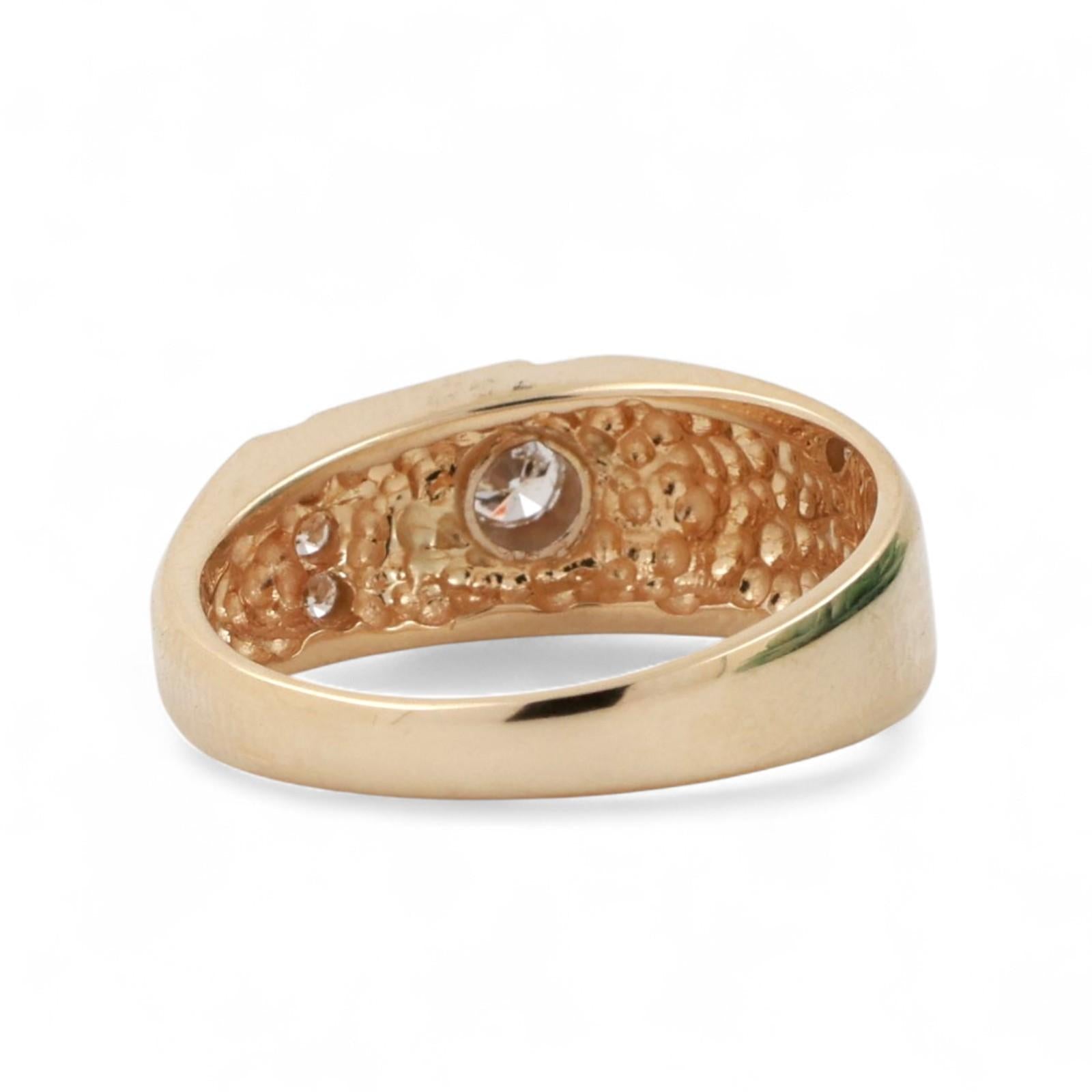 Mens Solitaire Diamond Accent Ring 14K Gold 0.25 TW Size 10.5 Estate
