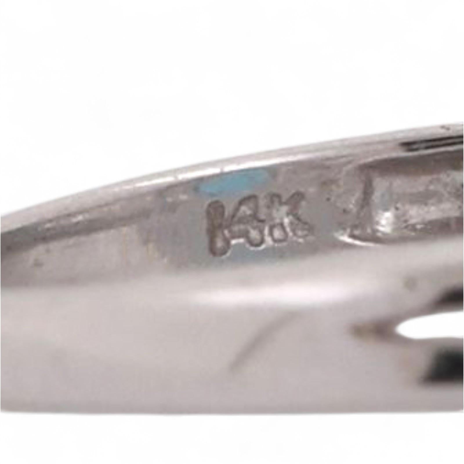 Solitaire Marquise Blue Topaz Diamond Accent Ring 14K White Gold 2.10 CTW Size 7