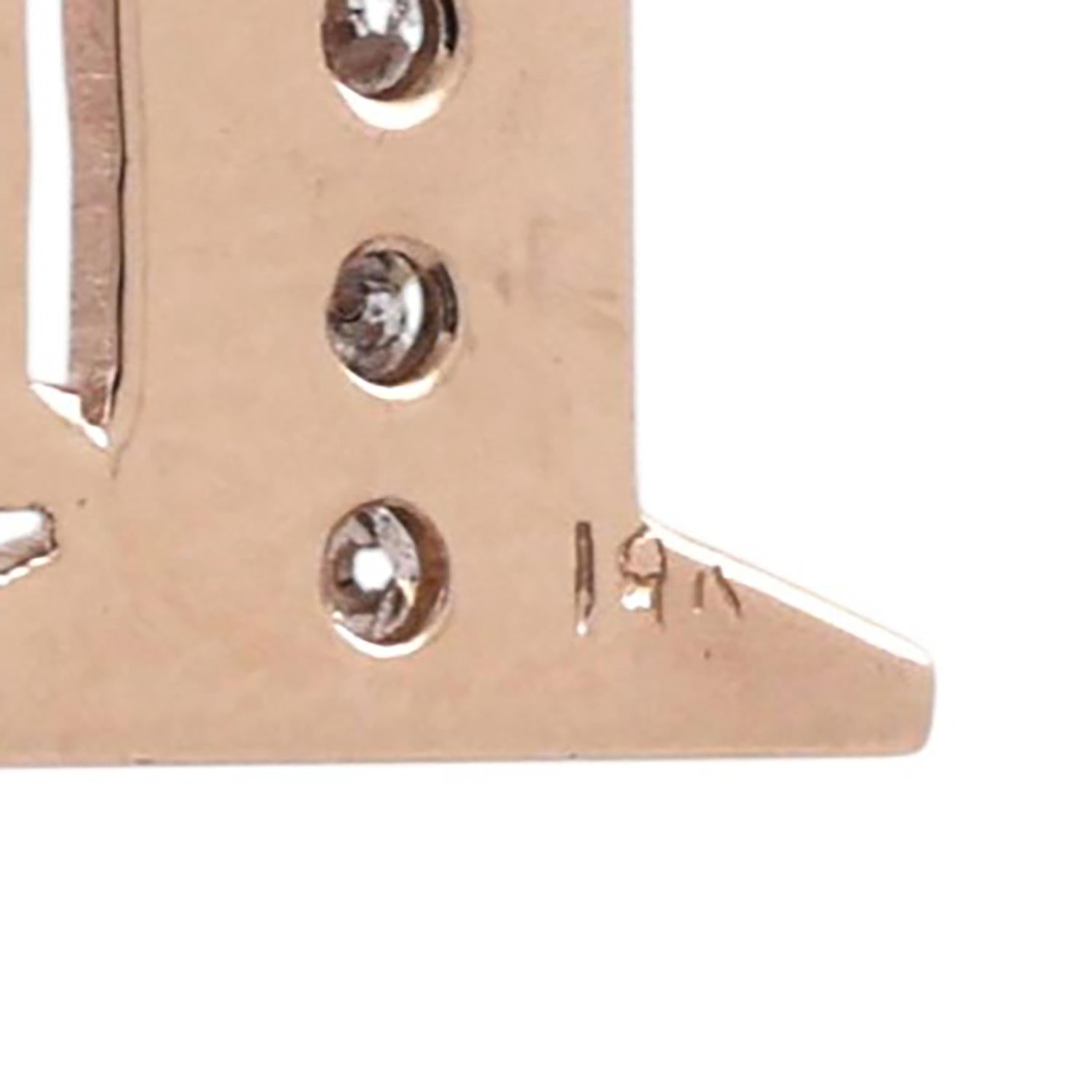 "1 Dad" Diamond Charm Pendant 14K Yellow Gold 0.25 TW 1.33" Estate