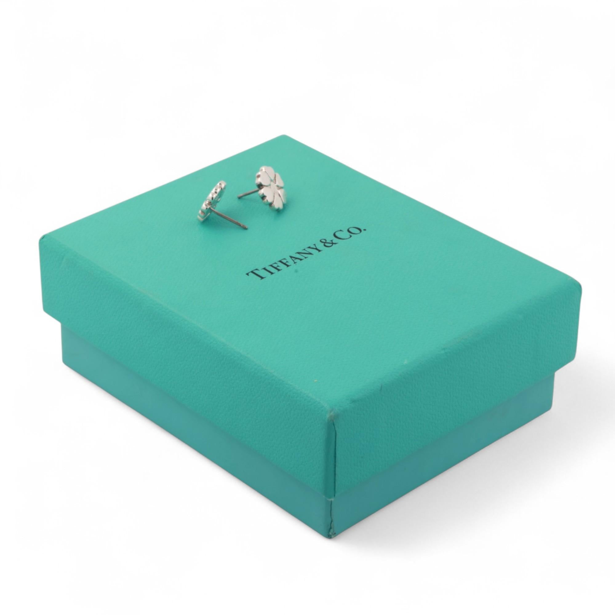 Tiffany & Co. Paloma Picasso Crown of Hearts Stud Earrings Sterling Silver 0.42"