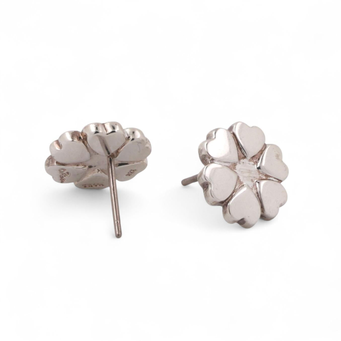 Tiffany & Co. Paloma Picasso Crown of Hearts Stud Earrings Sterling Silver 0.42"
