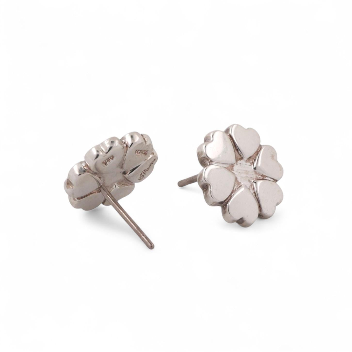 Tiffany & Co. Paloma Picasso Crown of Hearts Stud Earrings Sterling Silver 0.42"