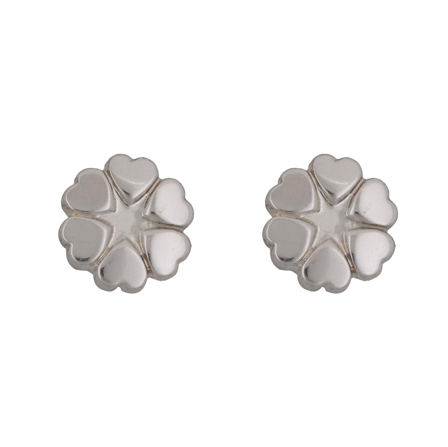 Tiffany & Co. Paloma Picasso Crown of Hearts Stud Earrings Sterling Silver 0.42"