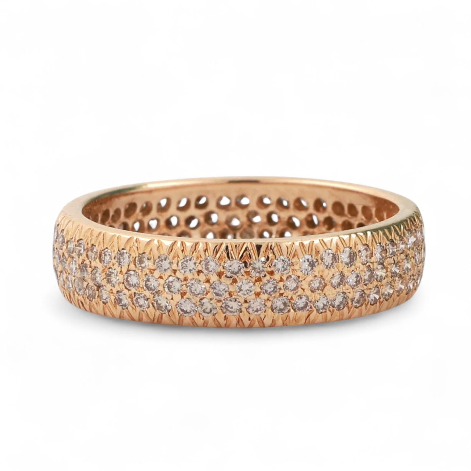 Cluster Diamond Full Eternity Wide Band Ring 18K Yellow Gold 1.00 TW Size 6.75