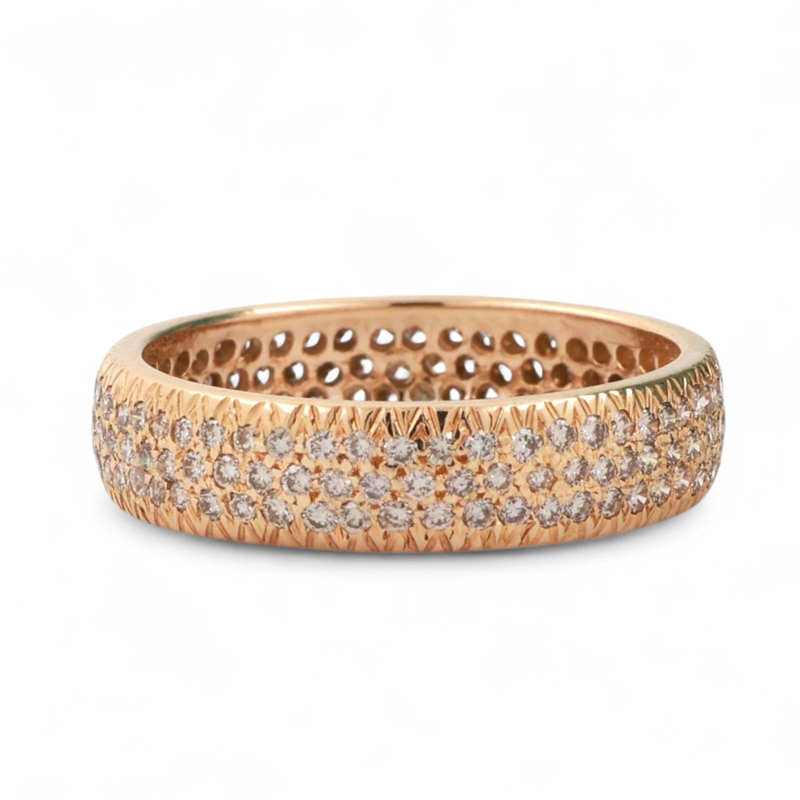 Cluster Diamond Full Eternity Wide Band Ring 18K Yellow Gold 1.00 TW Size 6.75