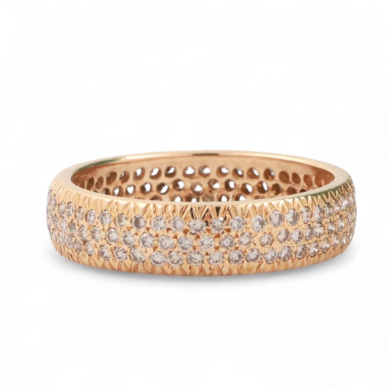 Cluster Diamond Full Eternity Wide Band Ring 18K Yellow Gold 1.00 TW Size 6.75