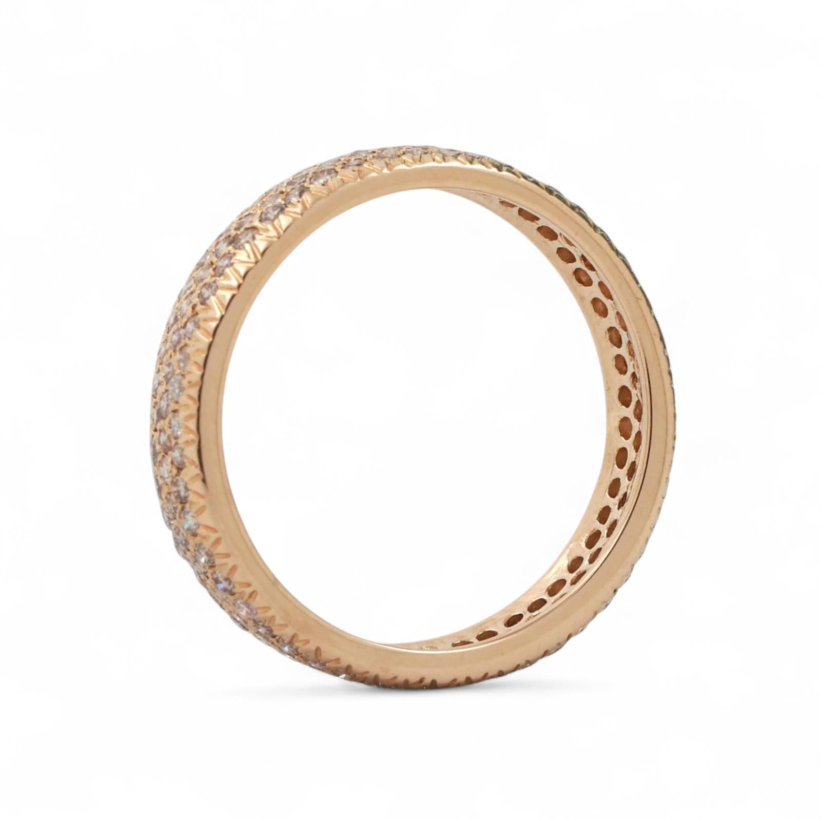 Cluster Diamond Full Eternity Wide Band Ring 18K Yellow Gold 1.00 TW Size 6.75