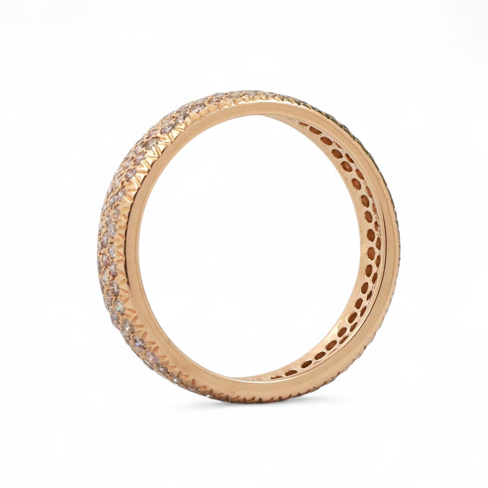 Cluster Diamond Full Eternity Wide Band Ring 18K Yellow Gold 1.00 TW Size 6.75