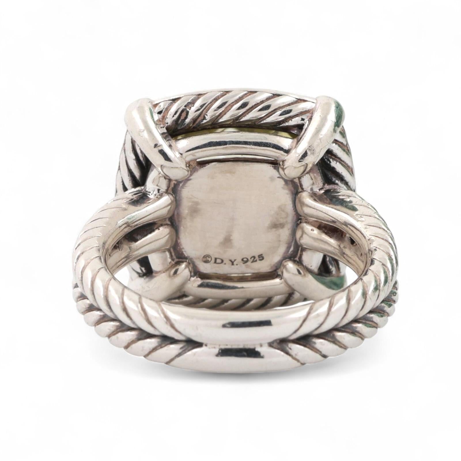 David Yurman Chatelaine Quartz Halo Diamond Ring 10.19TW Sterling Silver SZ 7.25