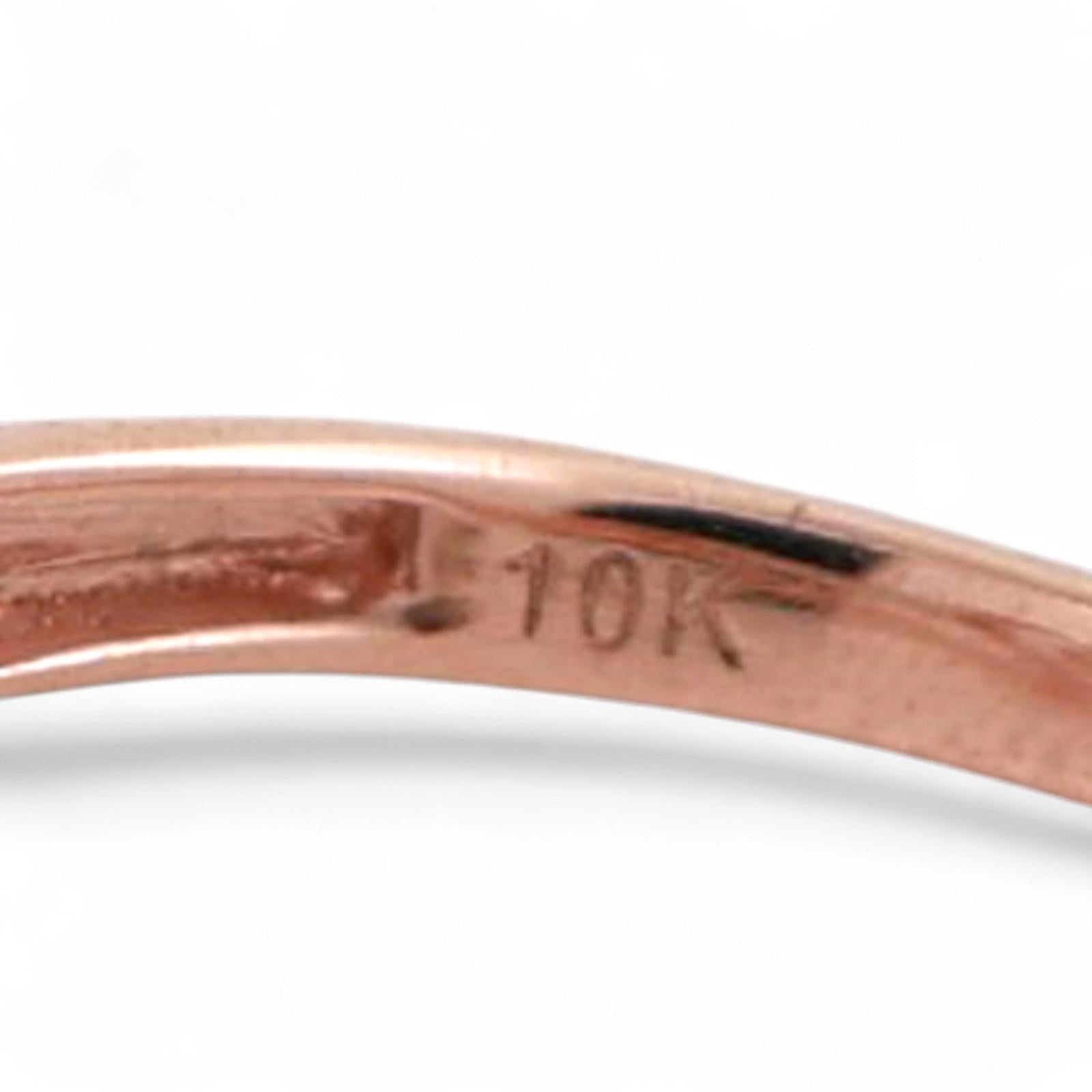 10K Rose Gold Open Heart Diamond Accent Ring 0.10 TW Size 7.25 Ladies Girls