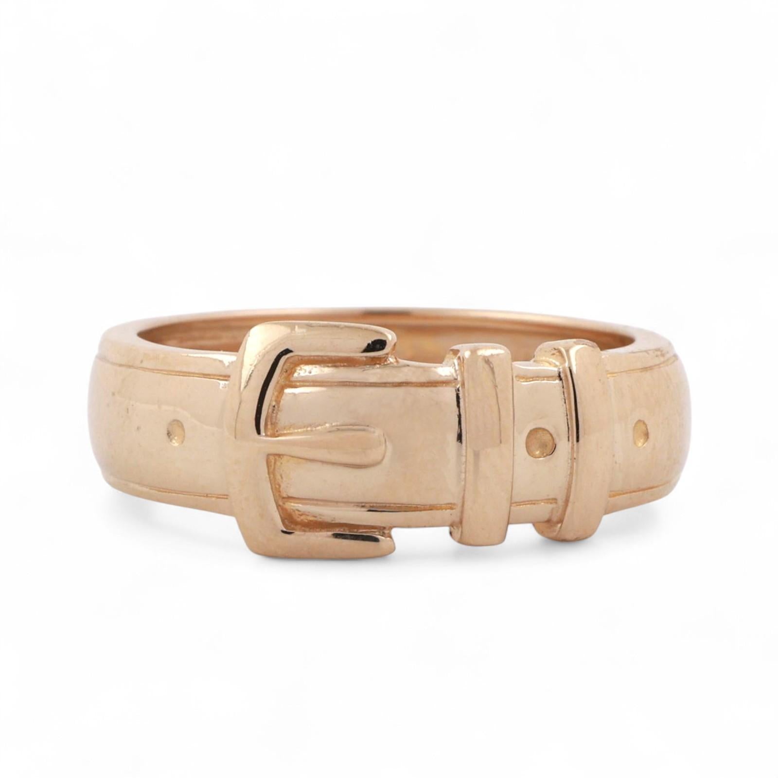 Buckle Band Ring 14K Yellow Gold Size 8 Unisex Estate