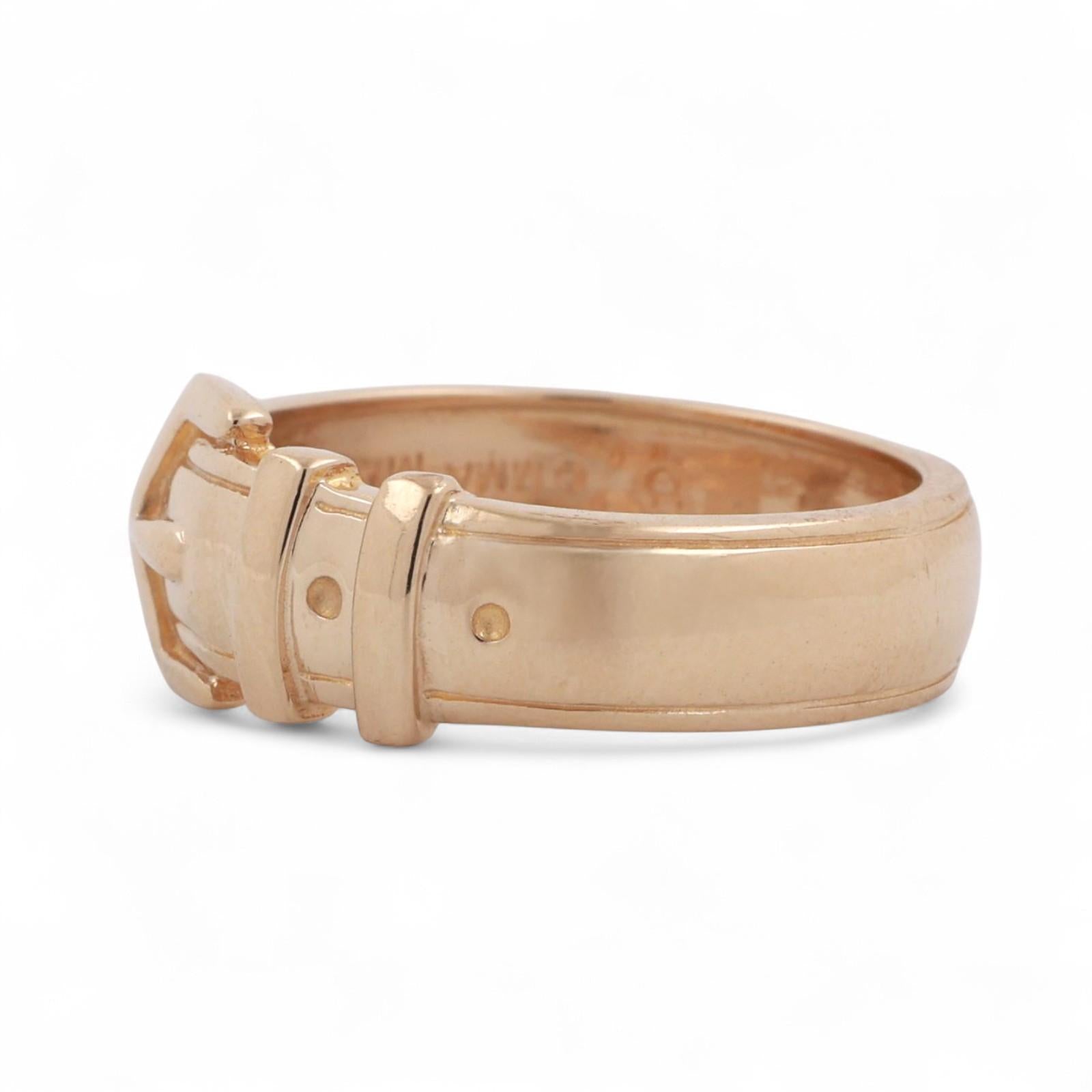 Buckle Band Ring 14K Yellow Gold Size 8 Unisex Estate