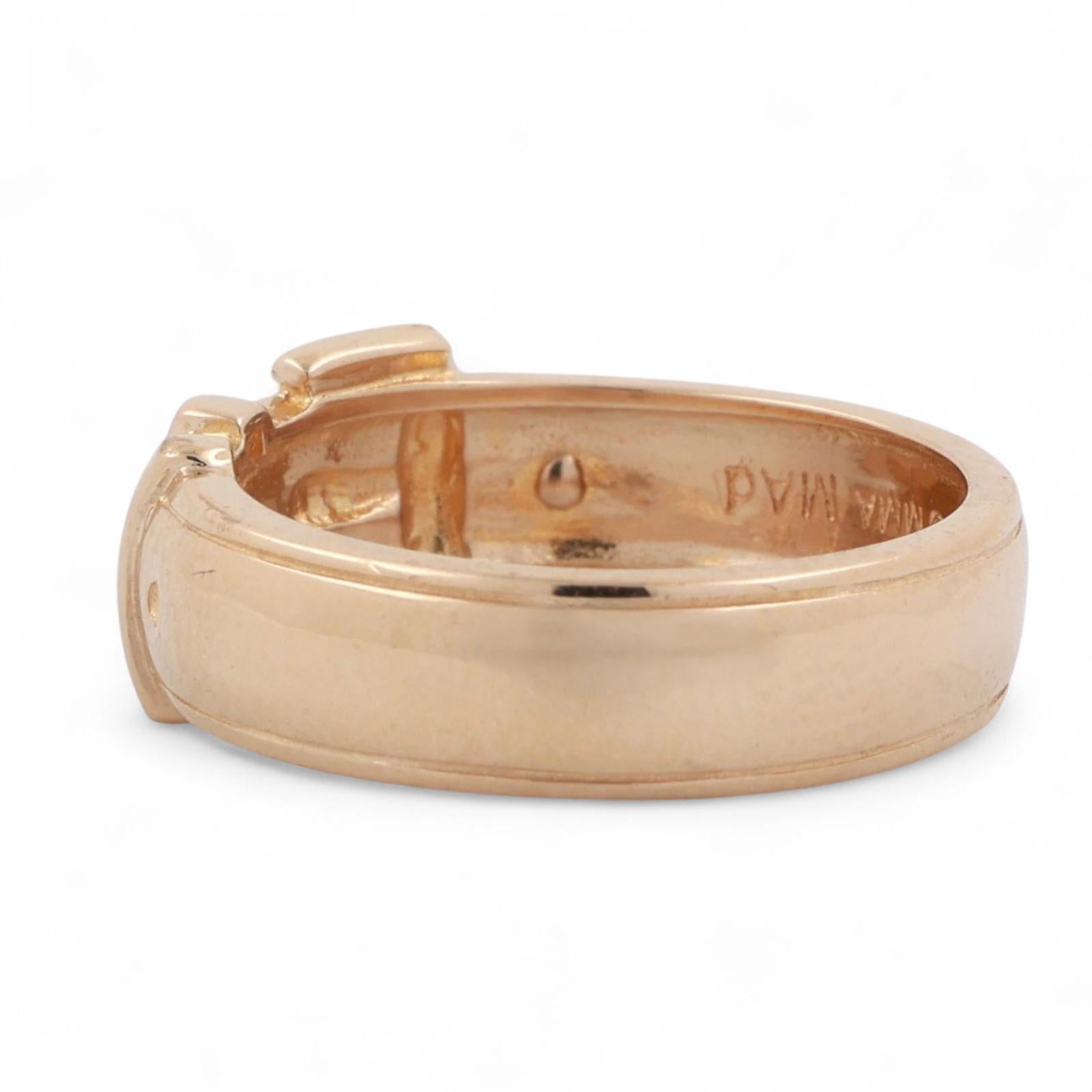 Buckle Band Ring 14K Yellow Gold Size 8 Unisex Estate