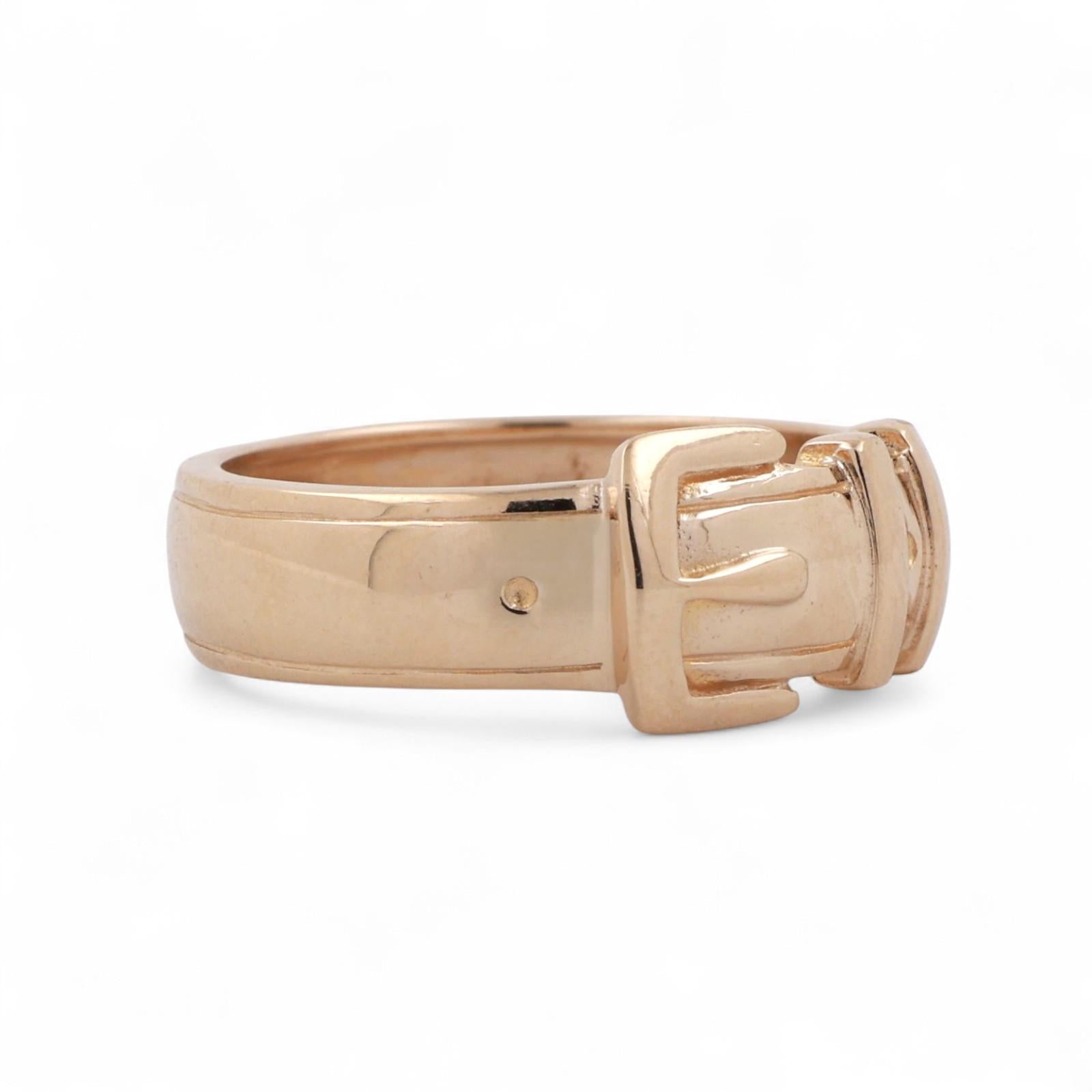 Buckle Band Ring 14K Yellow Gold Size 8 Unisex Estate