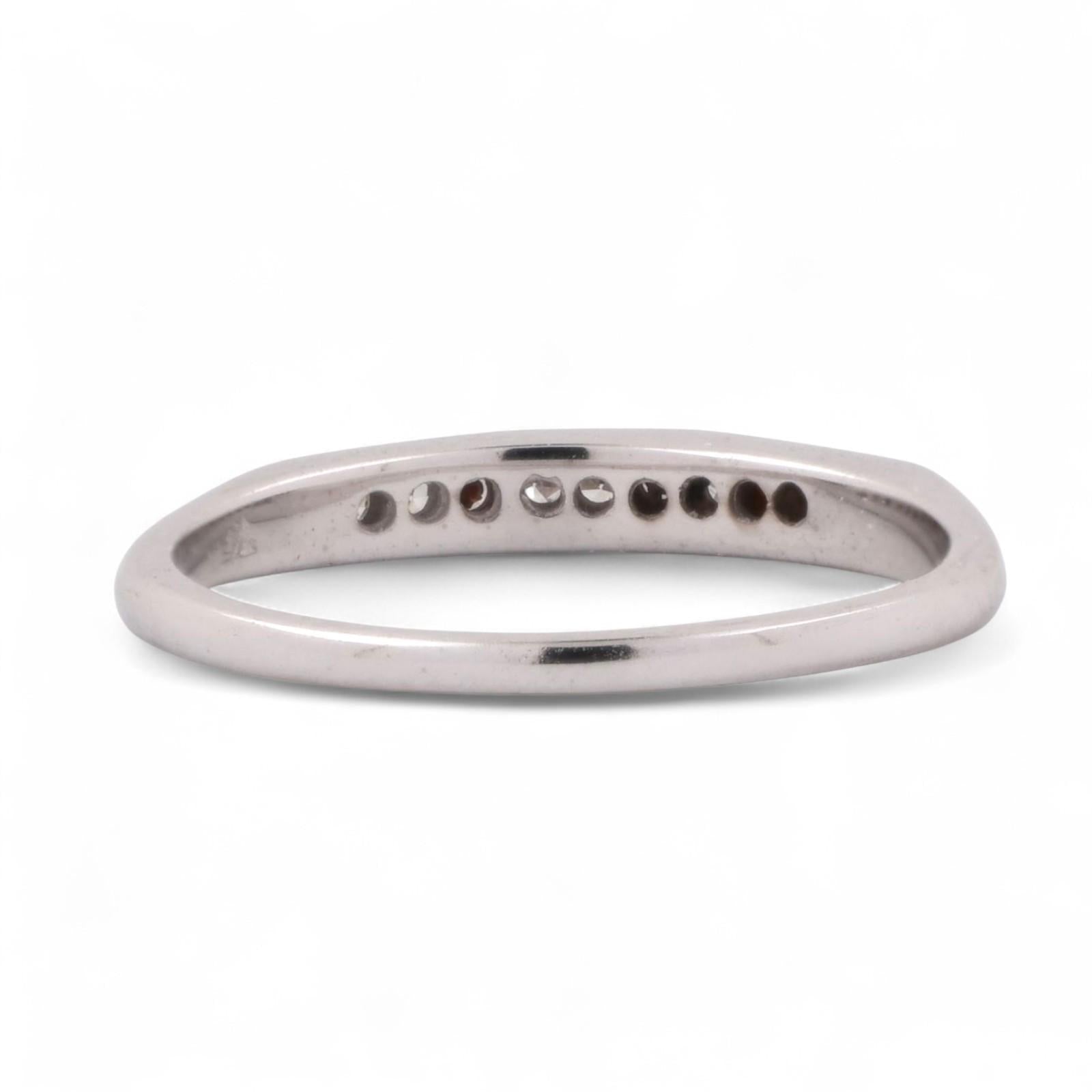 Diamond Half Eternity Band Ring 18K White Gold 0.16 TW Round Diamonds Size 6.25