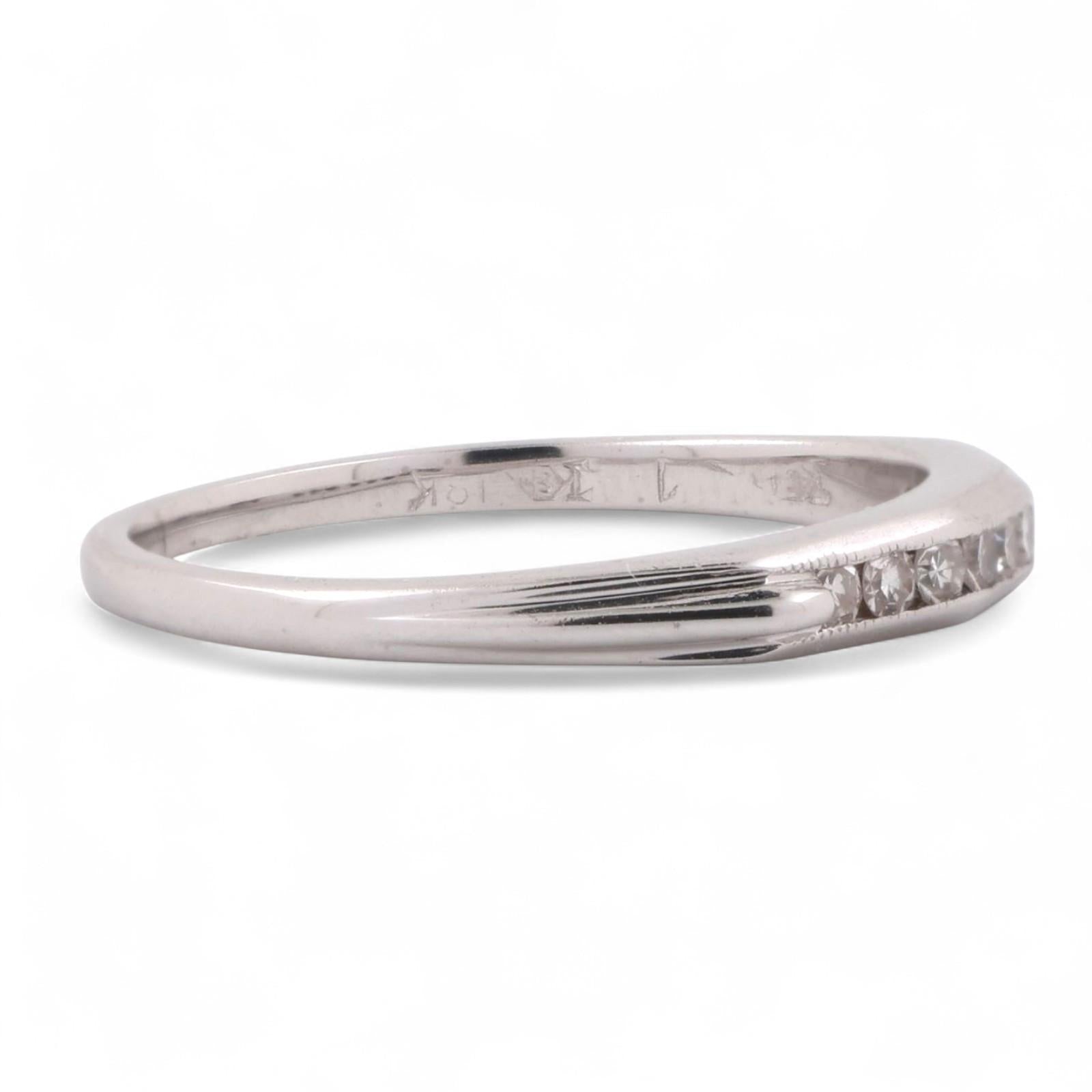 Diamond Half Eternity Band Ring 18K White Gold 0.16 TW Round Diamonds Size 6.25