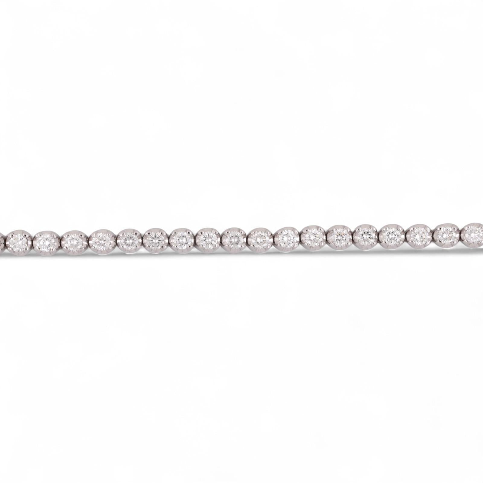 3.00 TW Round Diamond Tennis Bracelet 14K White Gold 7" Estate