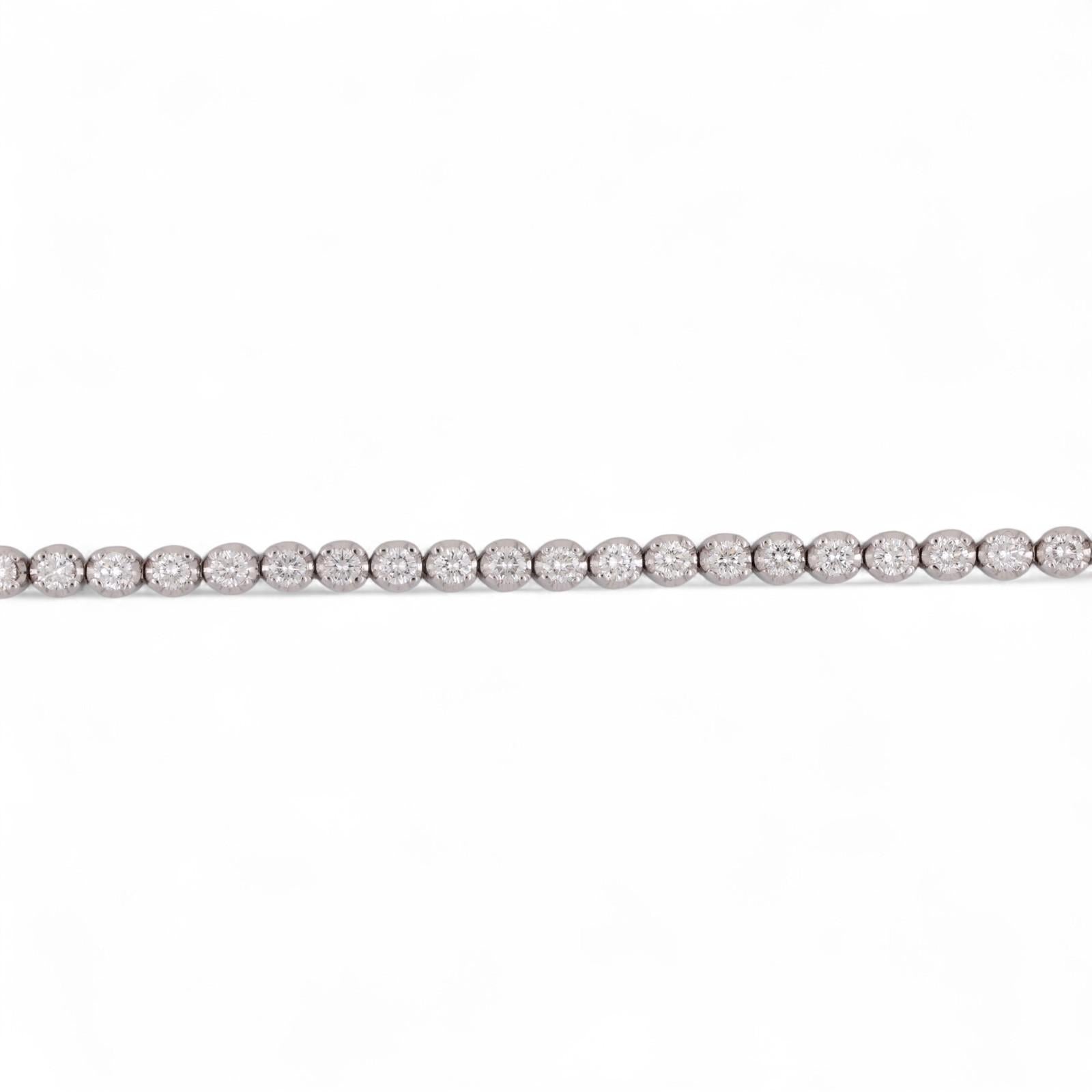 3.00 TW Round Diamond Tennis Bracelet 14K White Gold 7" Estate