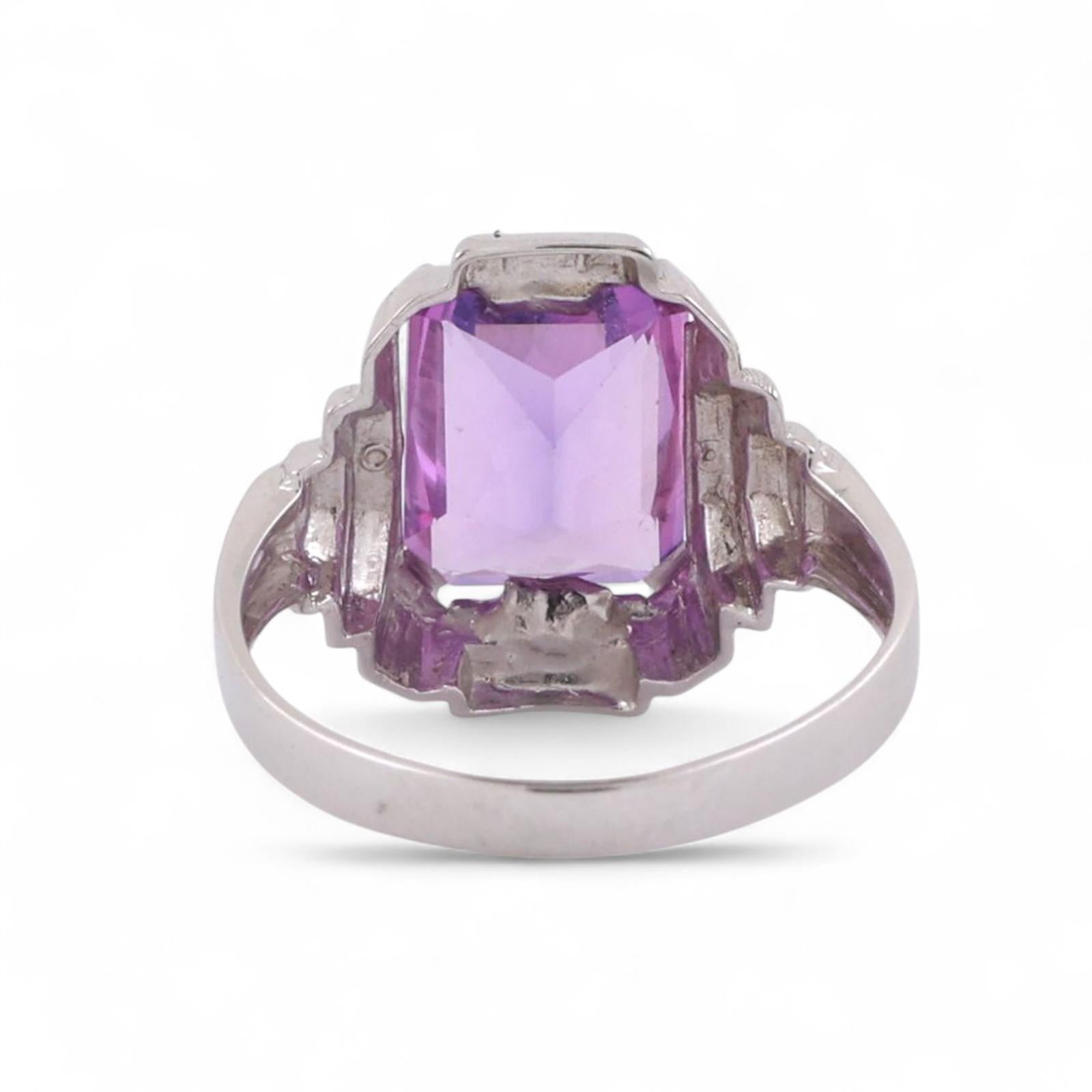 Vintage Alexandrite Gemstone Solitaire Ring 10K White Gold 2.35 CT Size 6 Estate