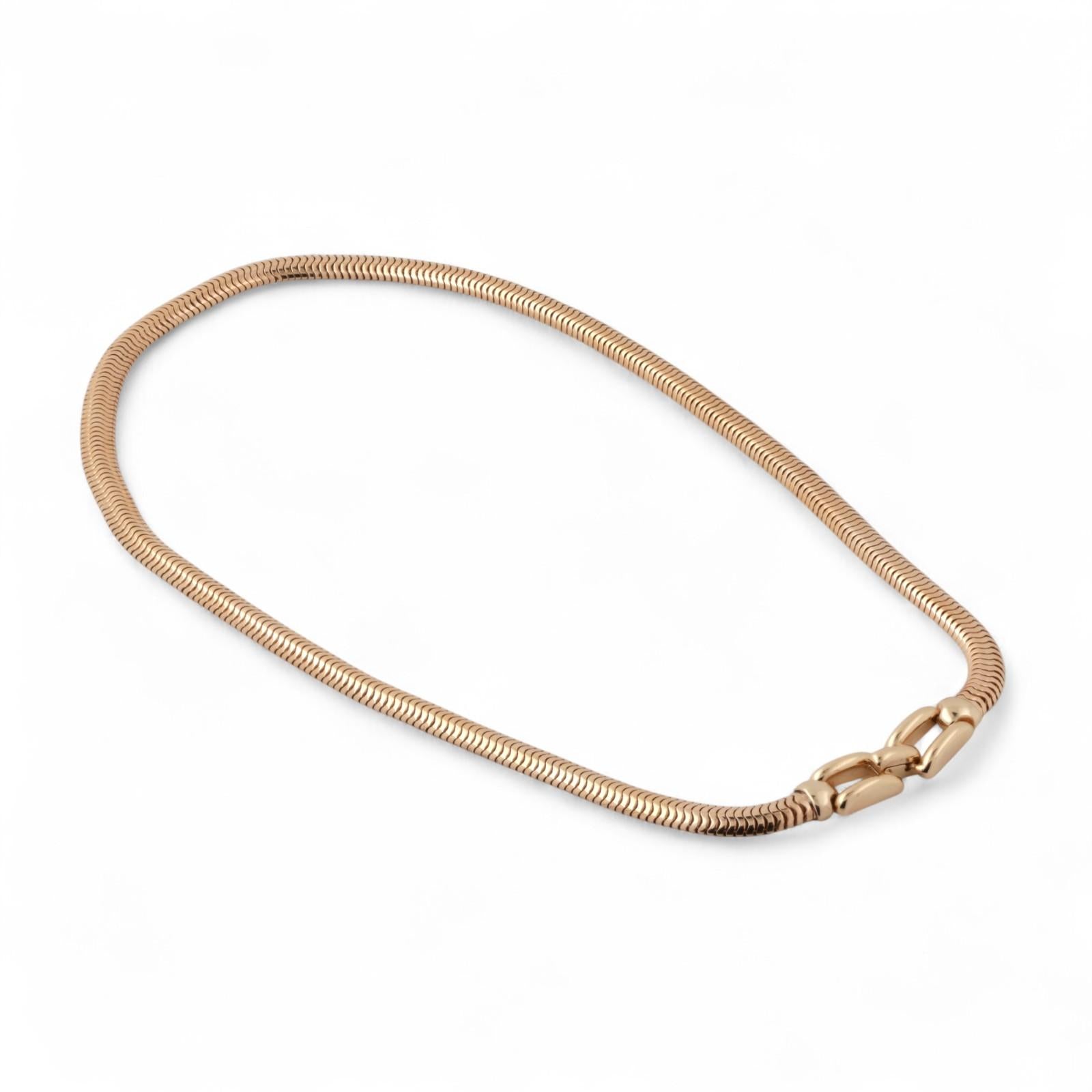 Vintage Retro Tiffany & Co. Snake Chain Necklace 14K Yellow Gold 5.3 mm Wide 16"