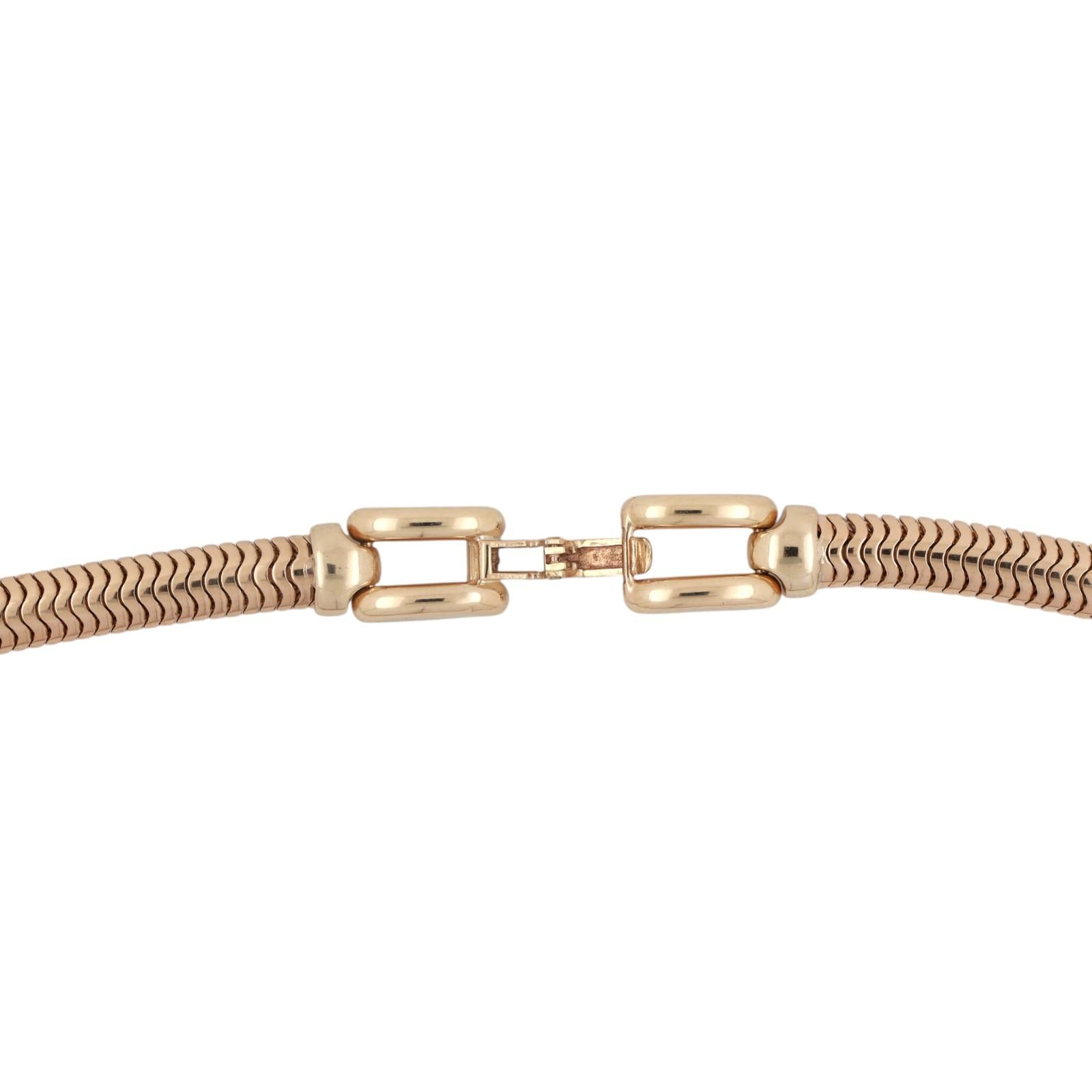 Vintage Retro Tiffany & Co. Snake Chain Necklace 14K Yellow Gold 5.3 mm Wide 16"