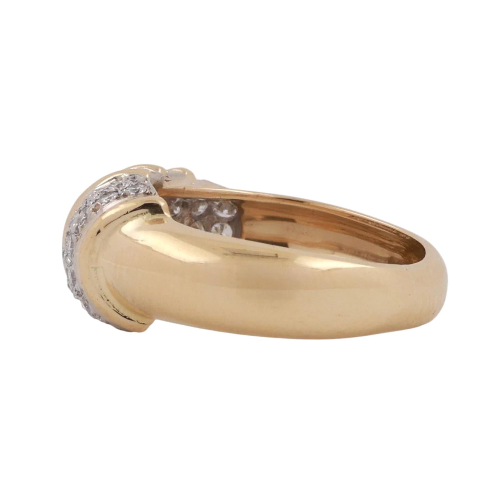 1.00 TW Cluster Diamond Wide Band Ring 18K Yellow Gold Size 7 Ladies Estate