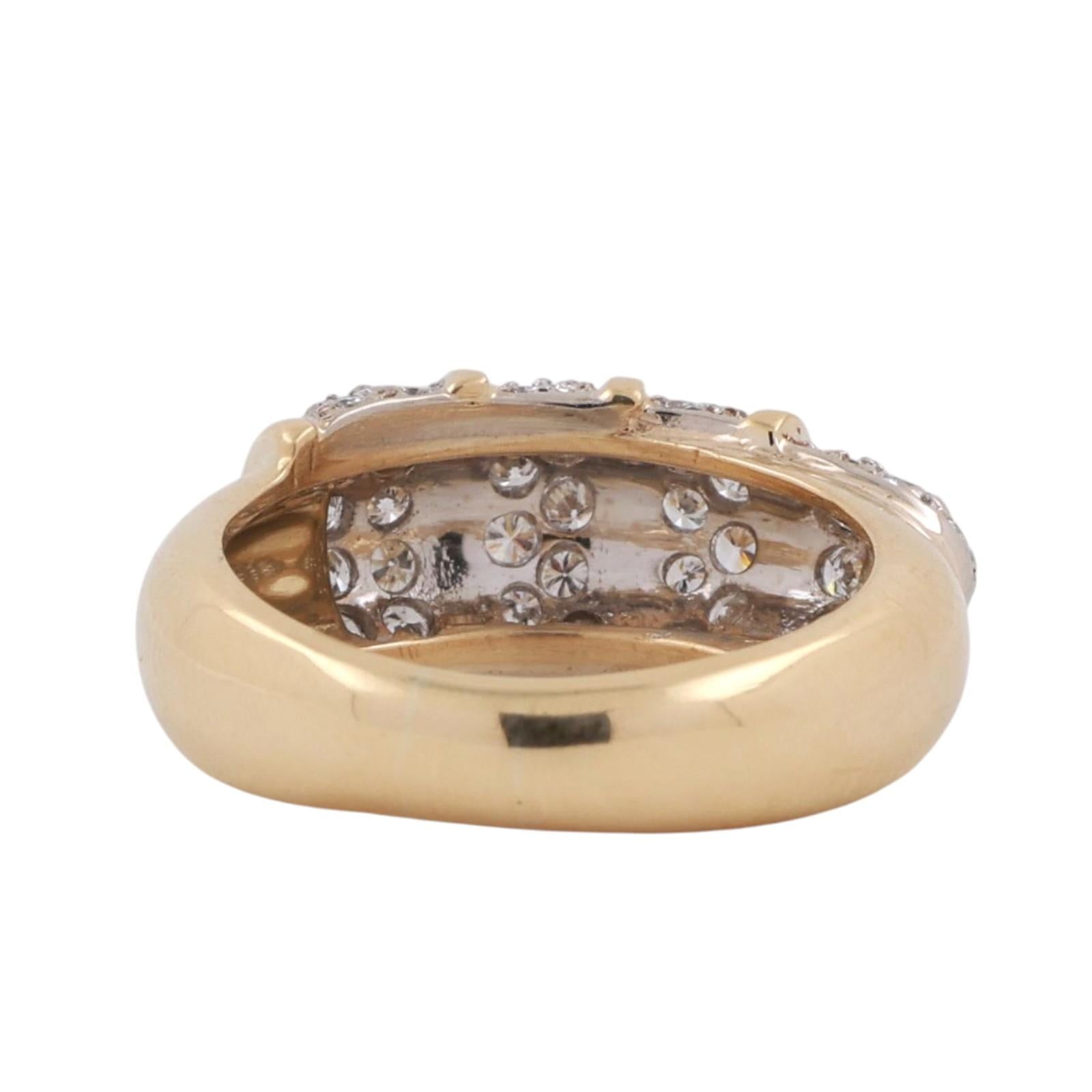1.00 TW Cluster Diamond Wide Band Ring 18K Yellow Gold Size 7 Ladies Estate