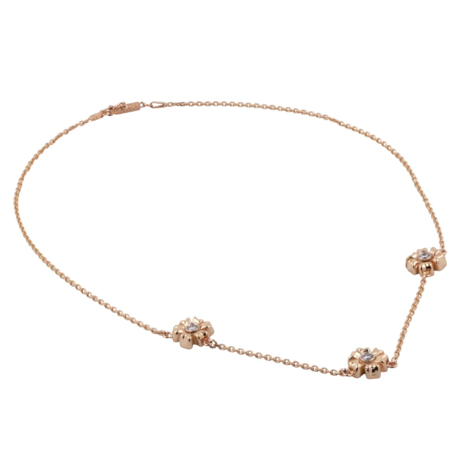 0.45 TW Diamond Floral Station Necklace 14K Yellow Gold 16.75" Ladies Estate