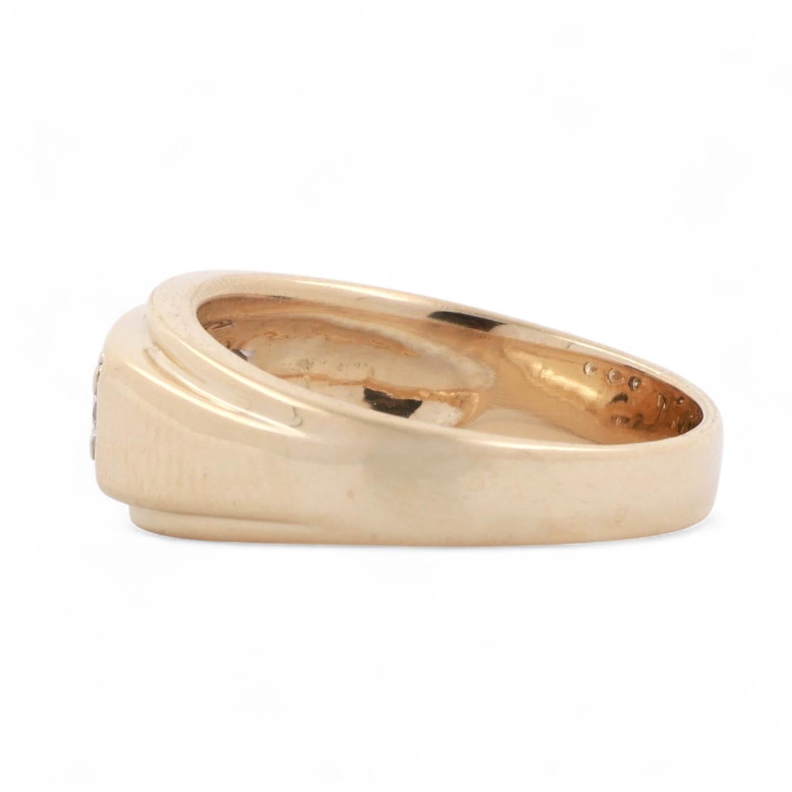 3-Stone Diamond Band Ring 14K Yellow Gold 0.50 TW Size 9.25 Unisex Estate