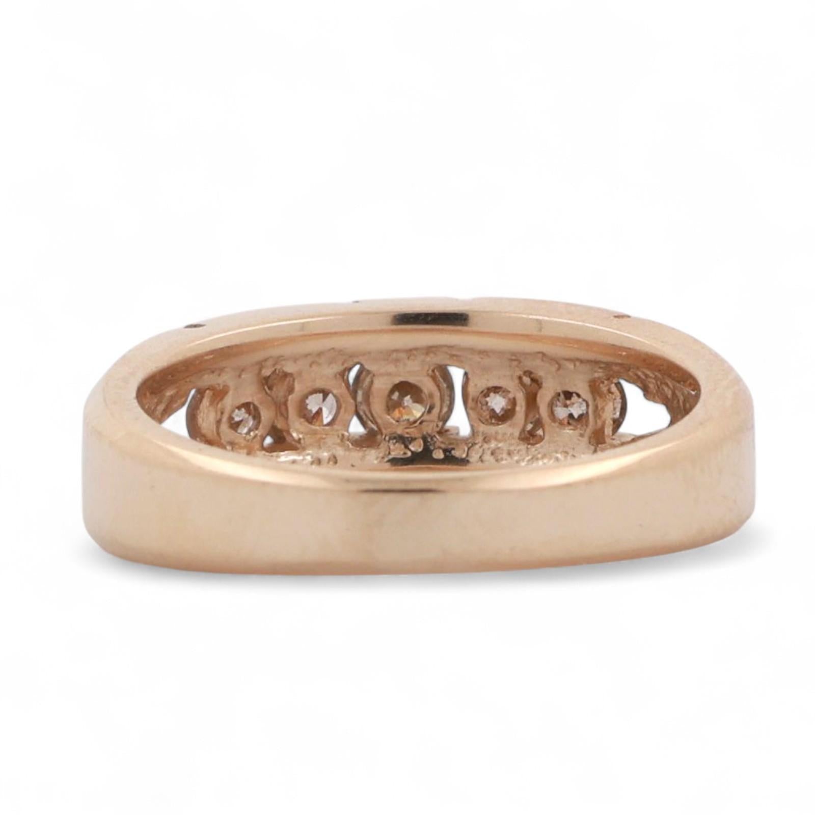 0.50 TW Round Diamond Band Ring 14K Yellow Gold Channel Set Size 6 Stackable